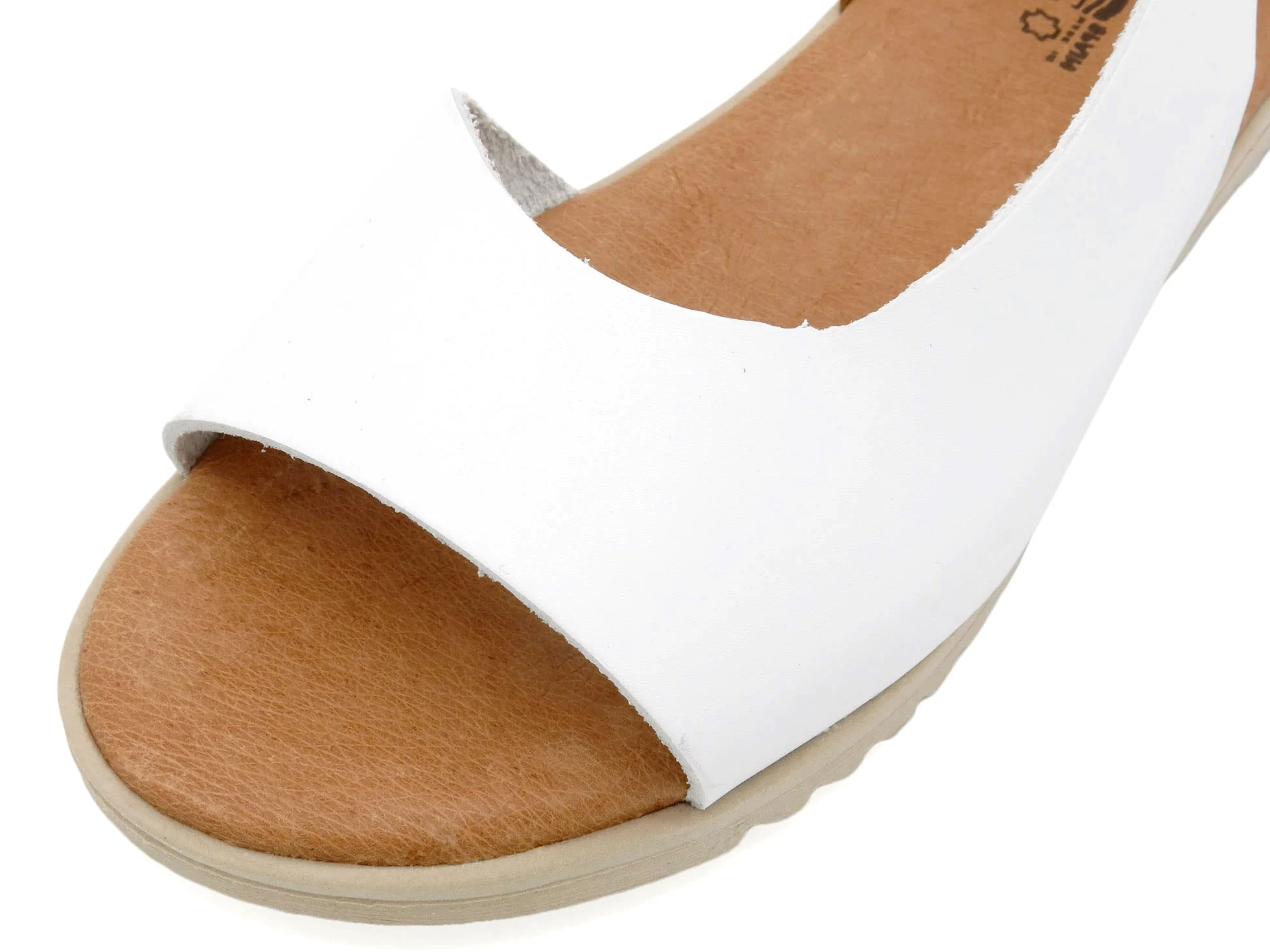 Made In Spain - Sandalias de mujer de piel con tacón de cuña y plantilla de piel auténtica, acolchado de gel, 1115 fabricado en España