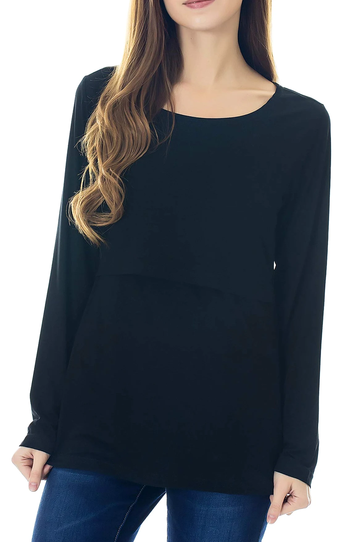 Smallshow - Camiseta de Lactancia para Mujer (Manga Larga) - - Medium
