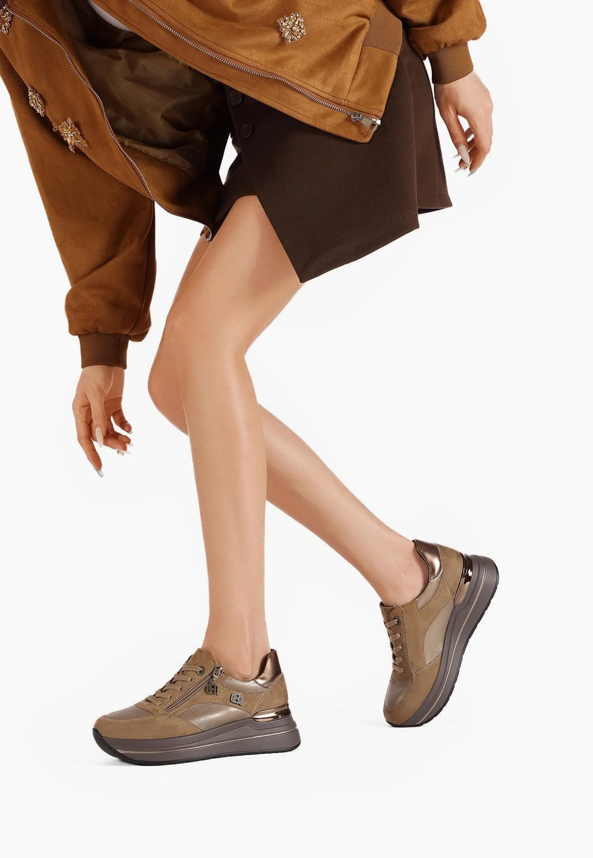 QUEEN HELENA Zapatillas altas con cremallera Zapatillas de deporte Platform Mujer X33-21