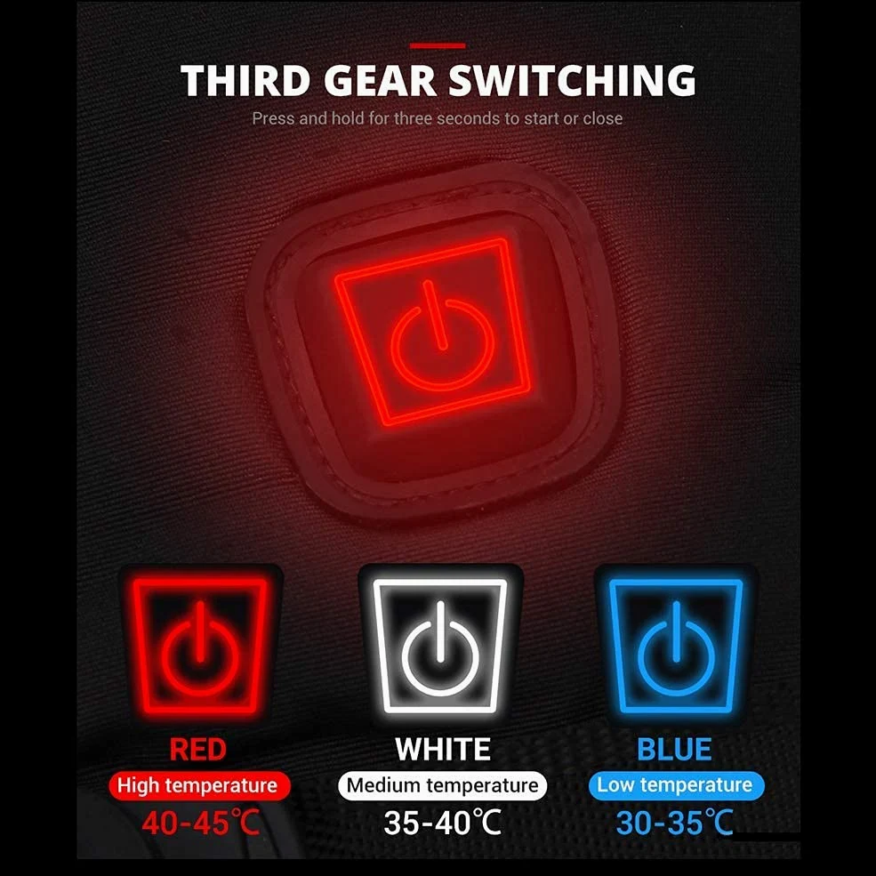 Guantes térmicos eléctricos para Exteriores, Interiores, calefacción a batería, Guantes de Invierno a Prueba de Viento para Exteriores, cálidos, para Montar en Motocicleta, Caza, e