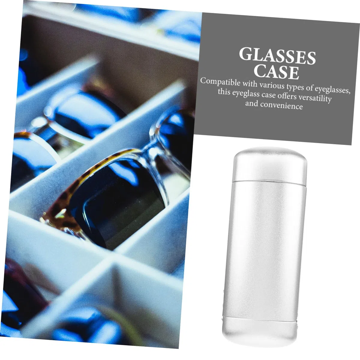 FOMIYES estuche de aluminio para gafas lentes estuche para gafas carcasa dura estuche duro para gafas de sol Caja de vasos impermeables estuche de gafas de viaje aleación de aluminio Plata