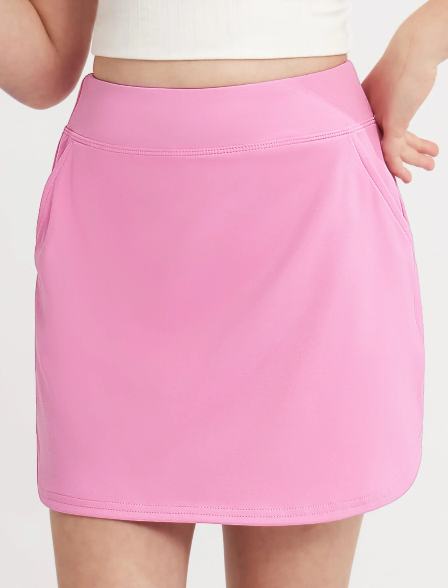 Faldas de tenis para niñas con bolsillos laterales, pantalones cortos de cintura alta elásticos para correr y golf
