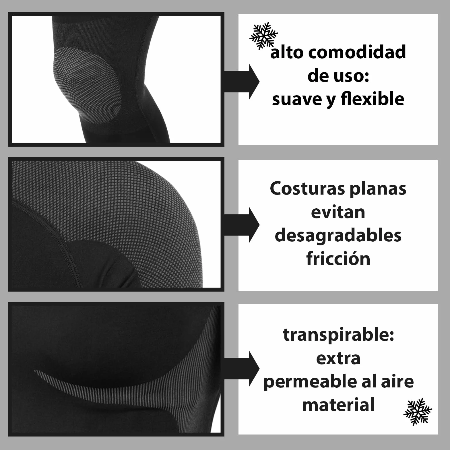 ALPIDEX Ropa Interior térmica Mujer cálido Funcional Transpirable esquí Deportes Conjuntos térmicos Invierno otoño