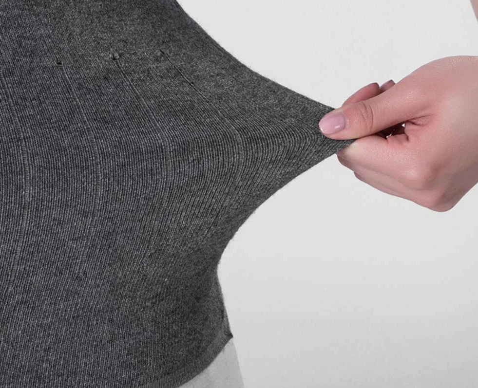 ProLeo Calentador de riñones de cachemira suave para invierno, cintura elástica, color gris
