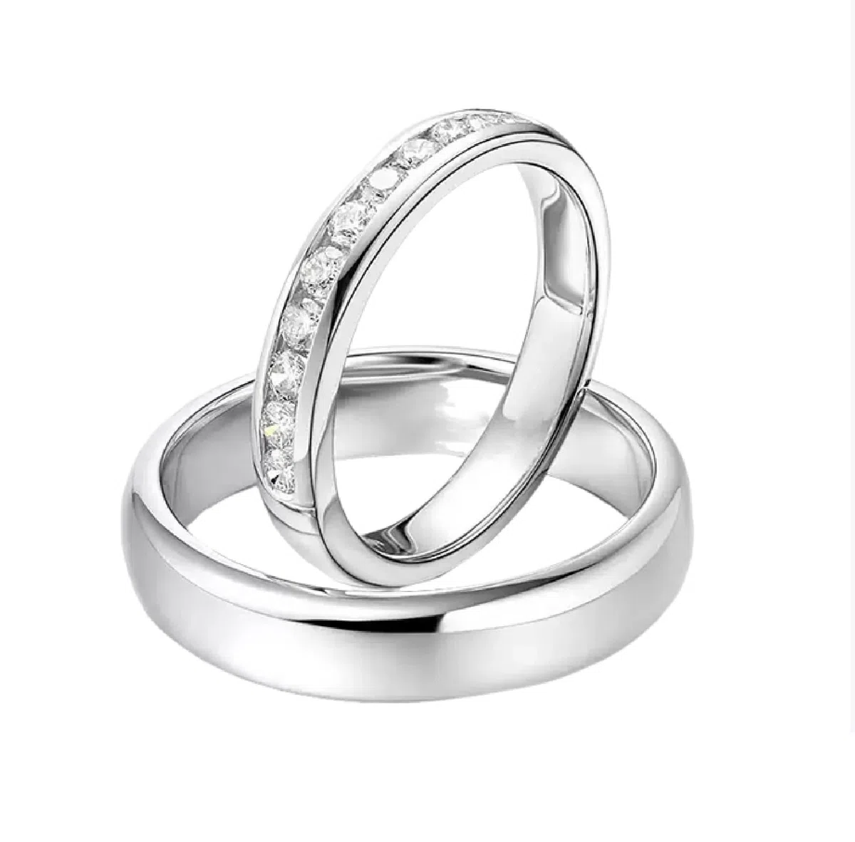 Wycian Anillo Hombre Boda Anillos Boda Plata Oro Blanco de 14 Quilates Polaco Talla 13,5 Sólido No Chapado Actualización 3.0 para Señoras Cumpleaños Joyas