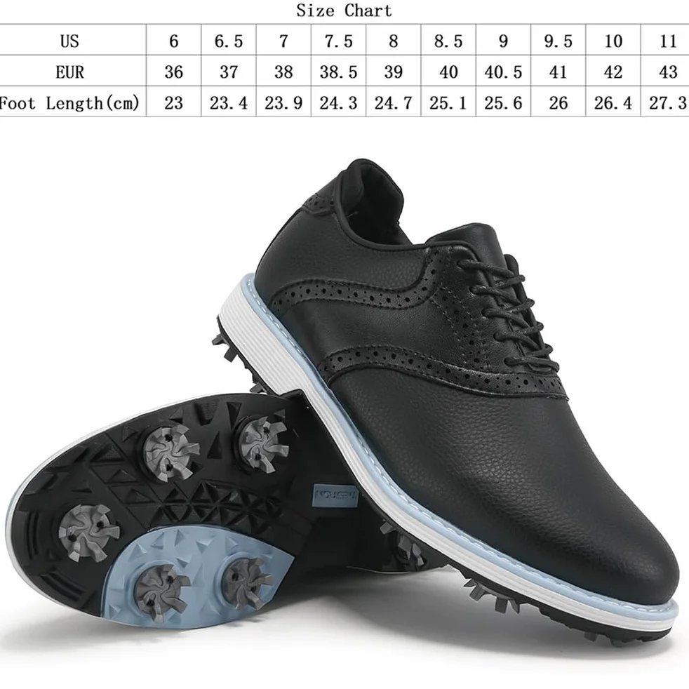 SDEQA Zapatos de Golf Impermeables para Mujer con 9 Clavos Cuero, Zapatillas de Golf para golfistas, Talla Grande