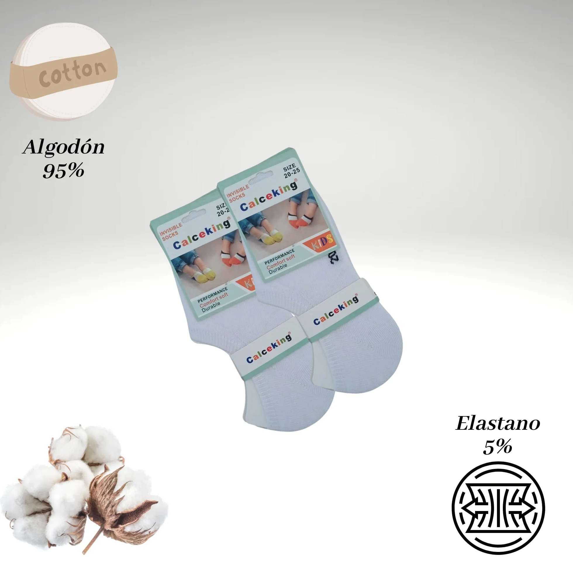 Calcetines invisibles niño niña algodón cortos transpirables antideslizantes silicona