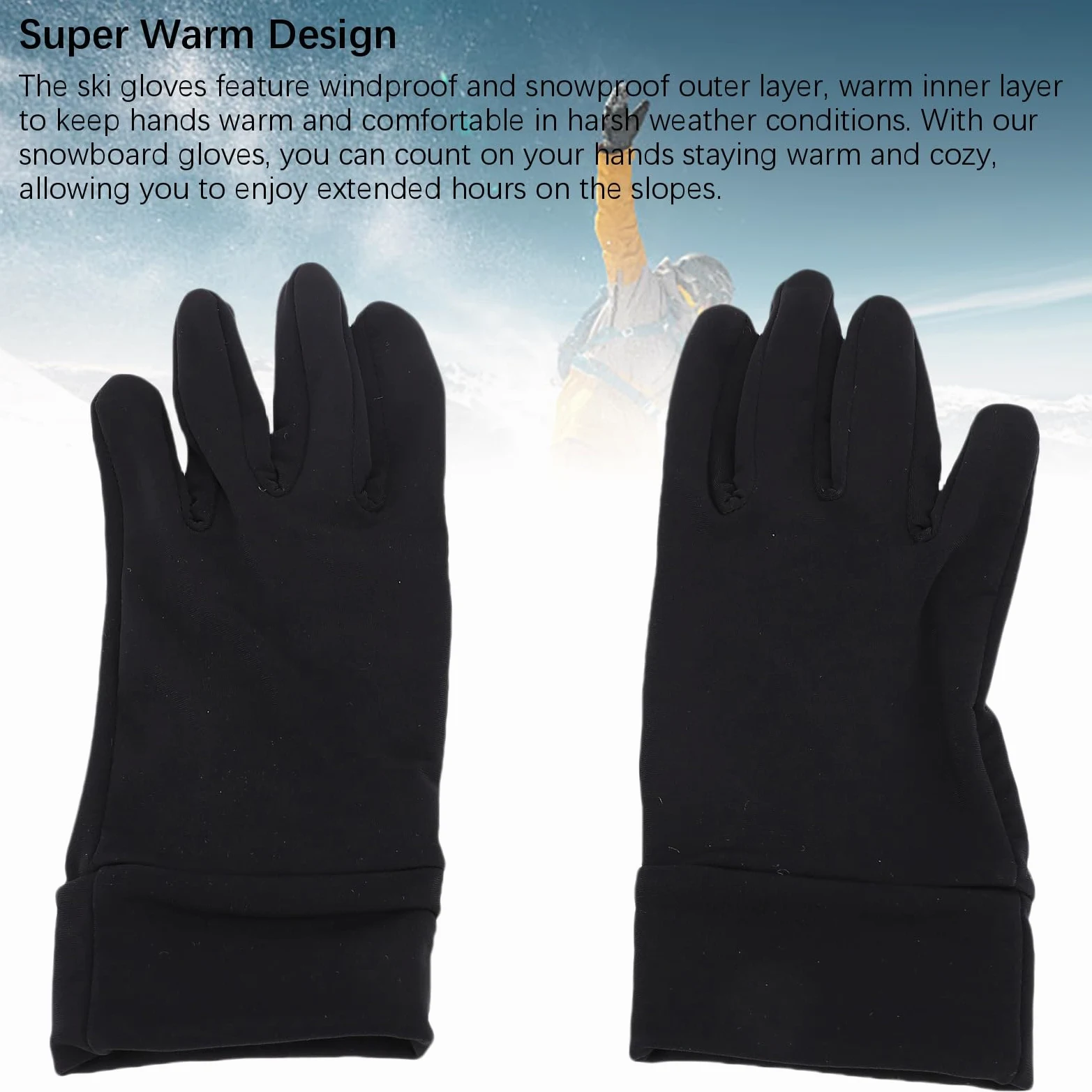 Diyeeni Manoplas de esquí para Hombre y Mujer, Mitones Cálidos para | de nieve resistentes al viento con palma antideslizante, acolchado que absorbe los golpes, correas de muñeca ajustables