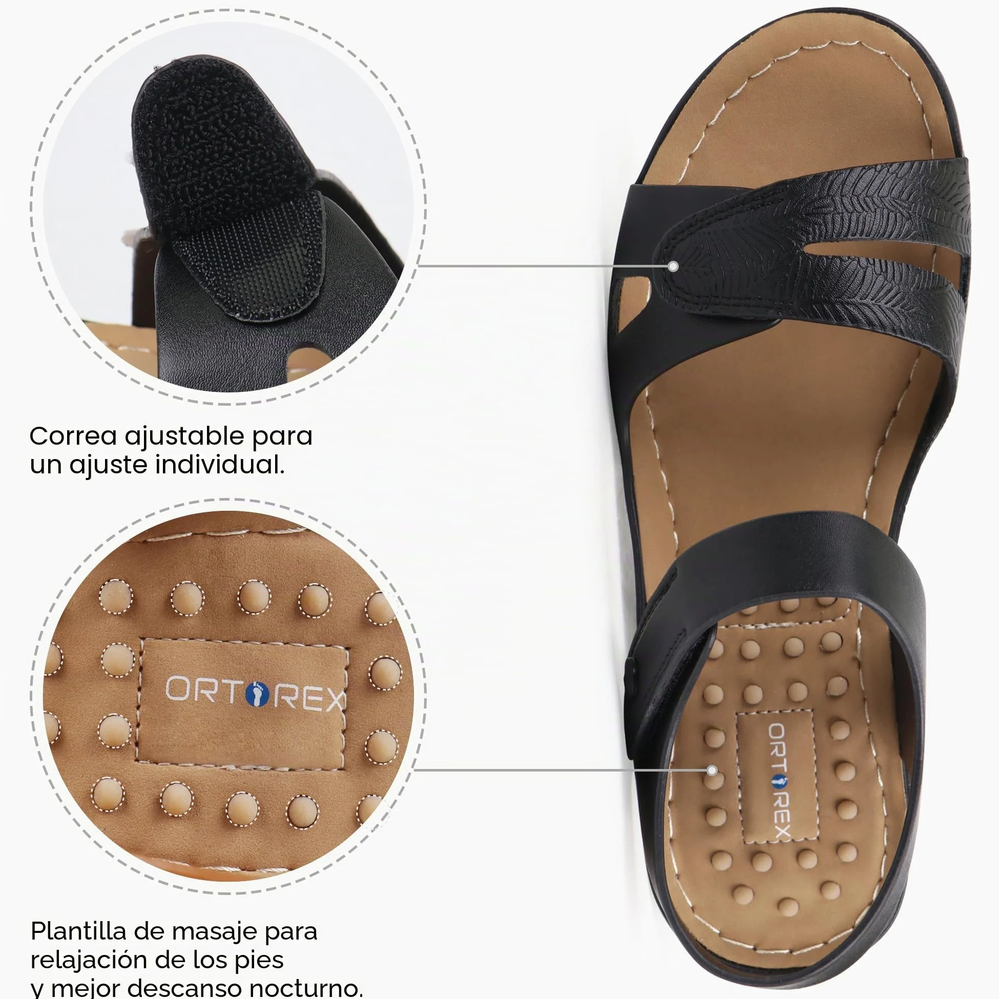 Ortho+rest Mujeres Sandalias de paseo cómodas Sandalias ortopédicas con soporte para el arco plantar