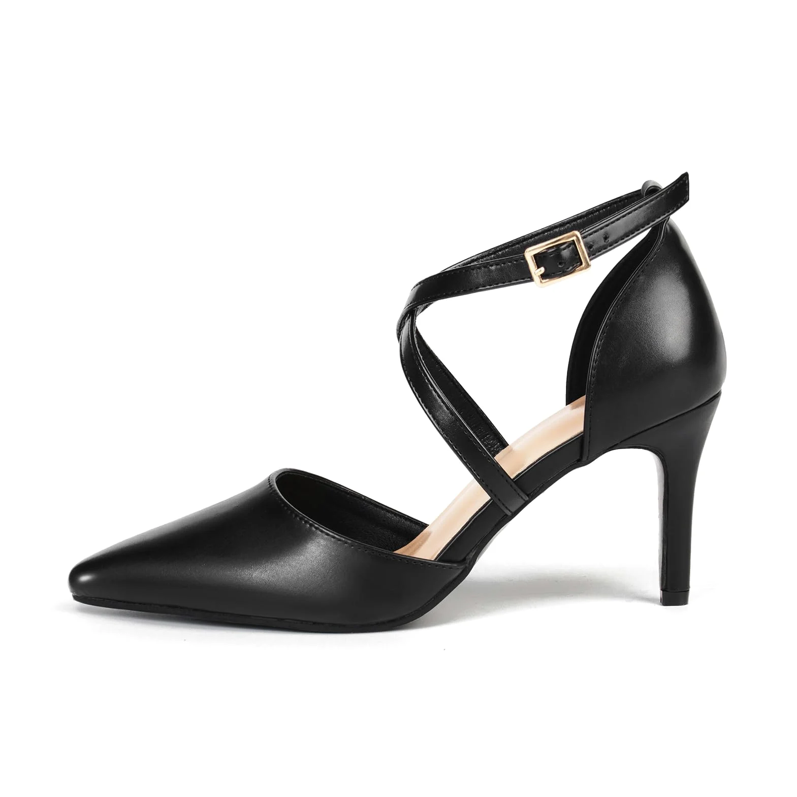 Hoefirm Zapatos Tacón Alto Mujer Sexy Zapatos de Vestir Punta Correa de Tobillo para Fiesta Salón