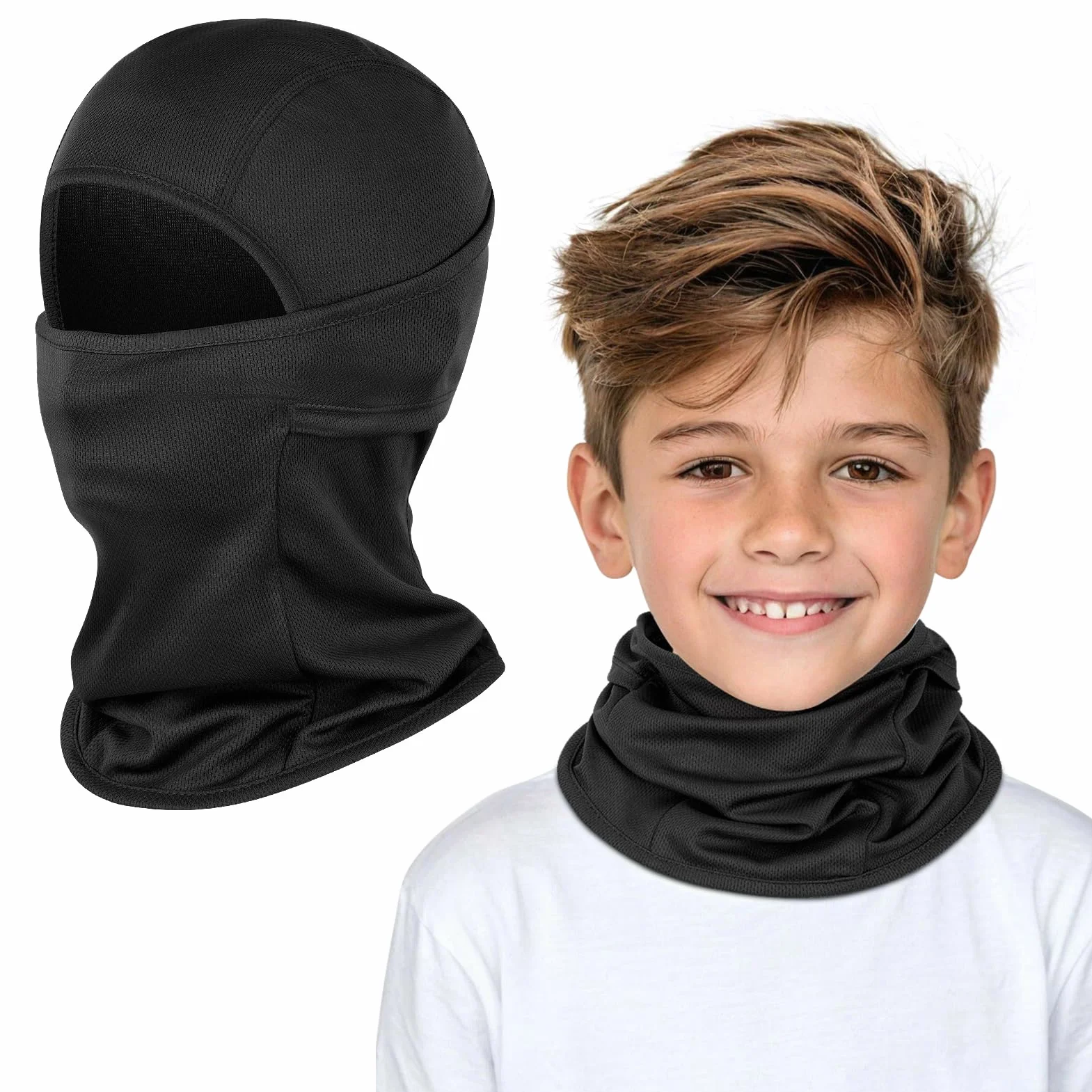 Kiiwah Pasamontañas Niños Multifuncional Máscara de Ciclismo Transpirable Gorro con Calentador de Cuello
