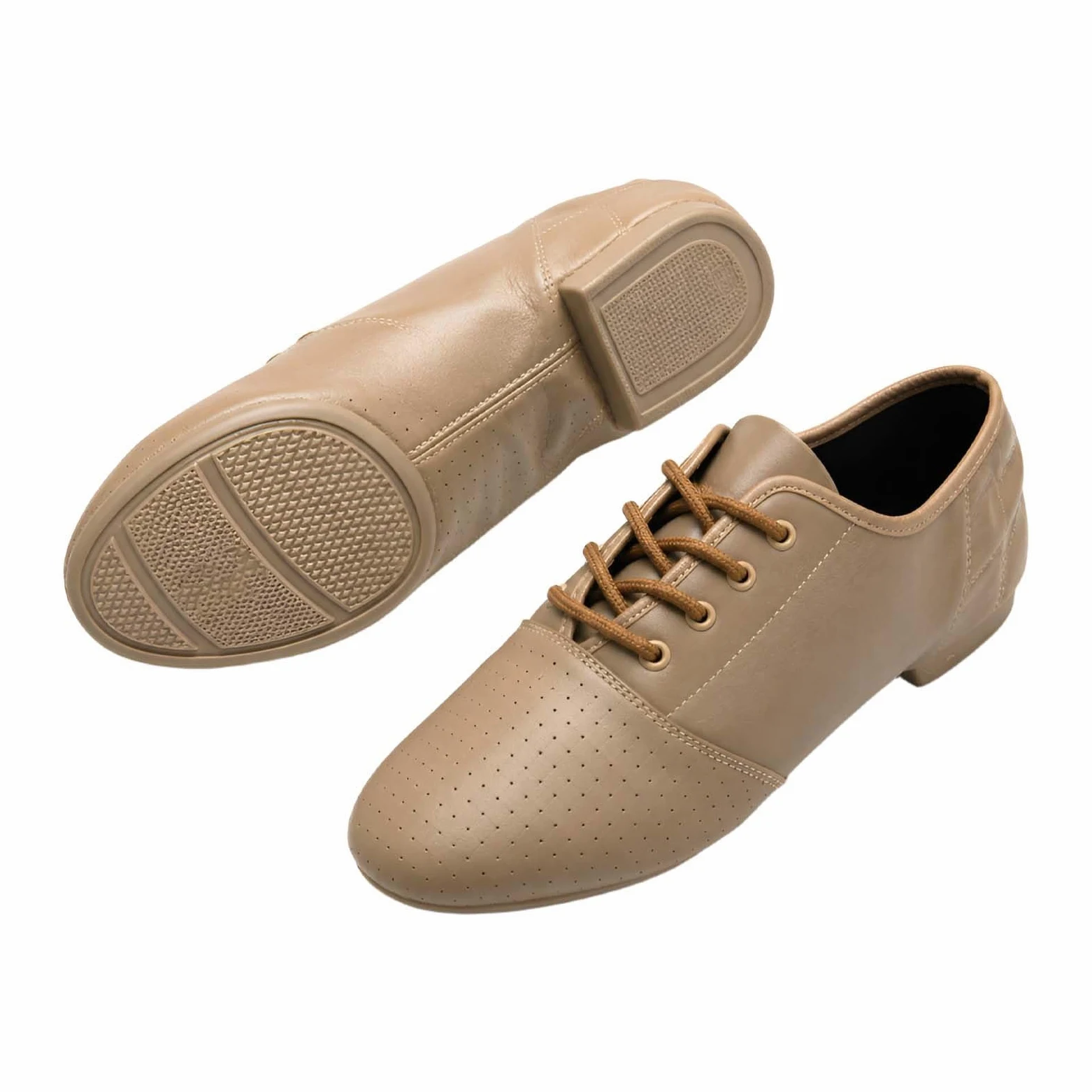 Zapatos de Jazz Mujer, con Cordones Corte Bajo para Ballet Yoga Estudio | Soft Leather Upper with Textile Lining, Rounded Vamp, Neat Stitching, Made for Daily Training and Stage