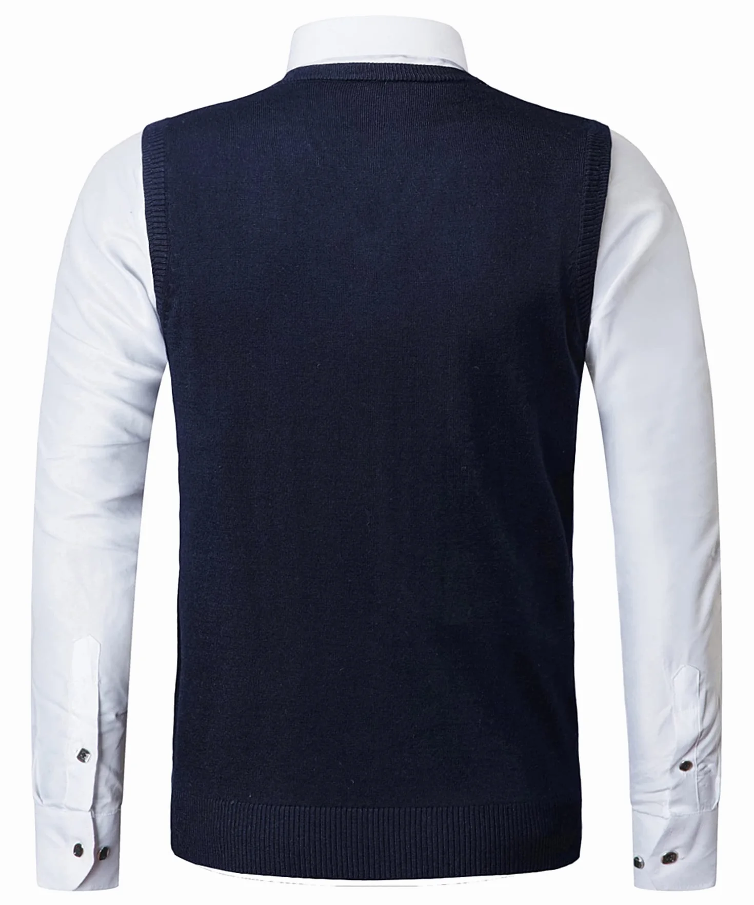 Chaleco SuéTer para Hombre con Cuello en V Jersey de Punto sin Mangas clásico Caballero Cardigans Chaqueta Otoño Invierno Prendas de Punto Pullover