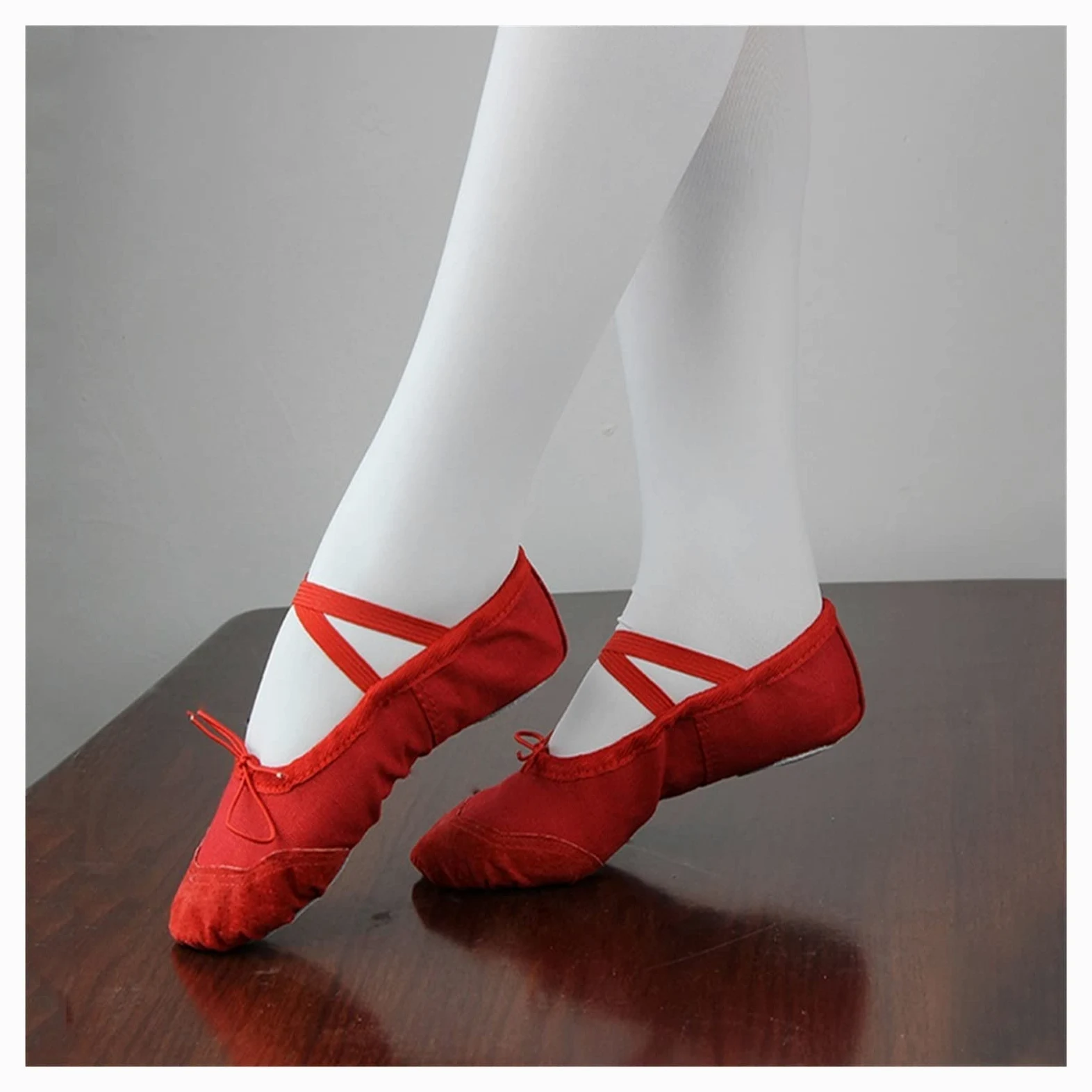 Zapatillas de Ballet Zapatillas de Ballet para niñas Zapatillas de práctica de Gimnasia Zapatillas de Baile de Ballet para niñas Zapatillas para niños pequeños (Color : Black-1, Shoe Size : 36) (Red