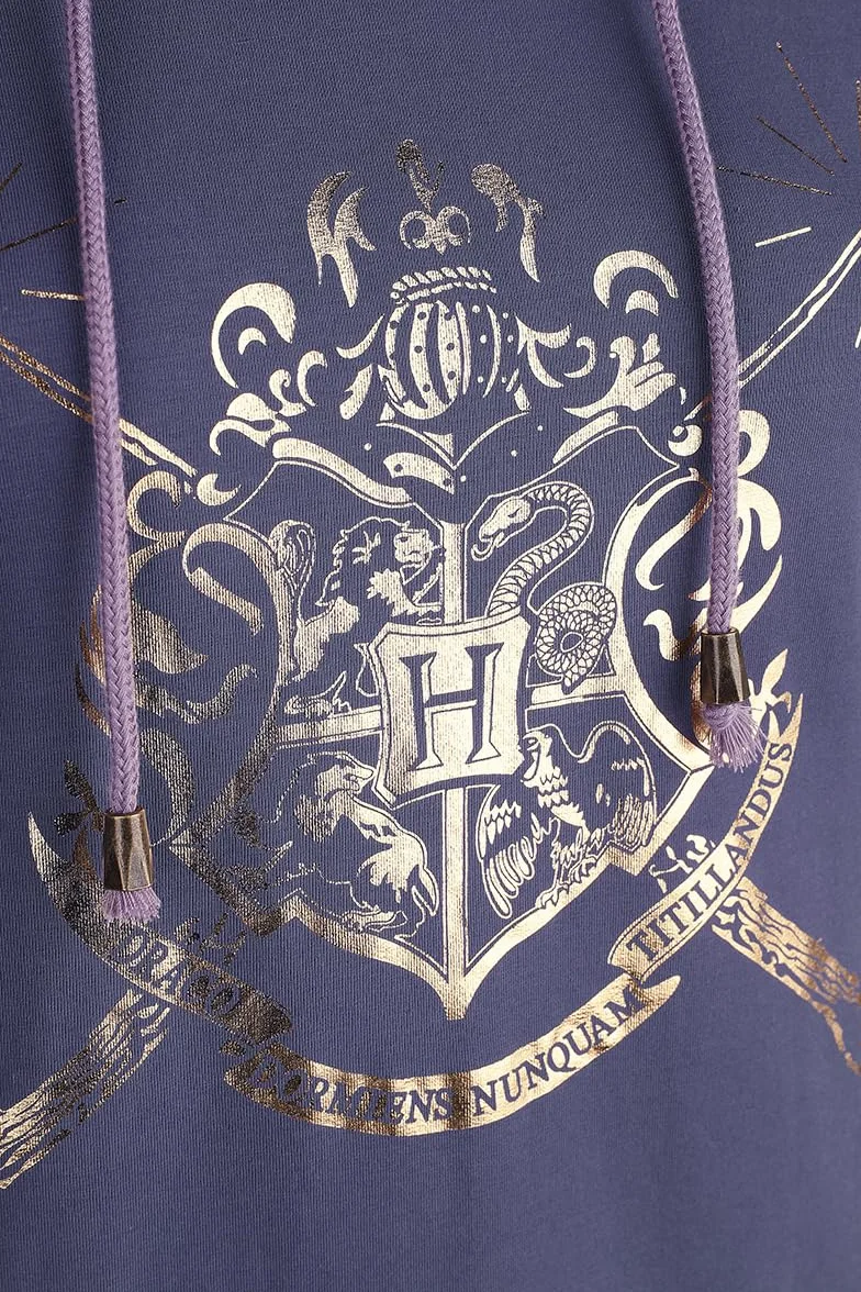 Harry Potter Escudo de Hogwarts Sudadera con Capucha Lila Mujer