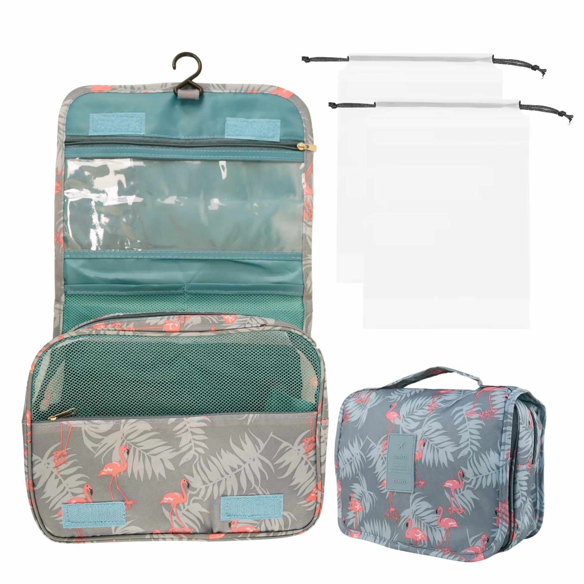 Neceser Viaje Colgante Impermeable Mujer, Viene con 2 Bolsas de Almacenamiento de Regalo, Neceser Mujer, Bolso Maquillaje, Bolsa de Aseo para Viajes Compacto, Ideal como Accesorios de Viajes