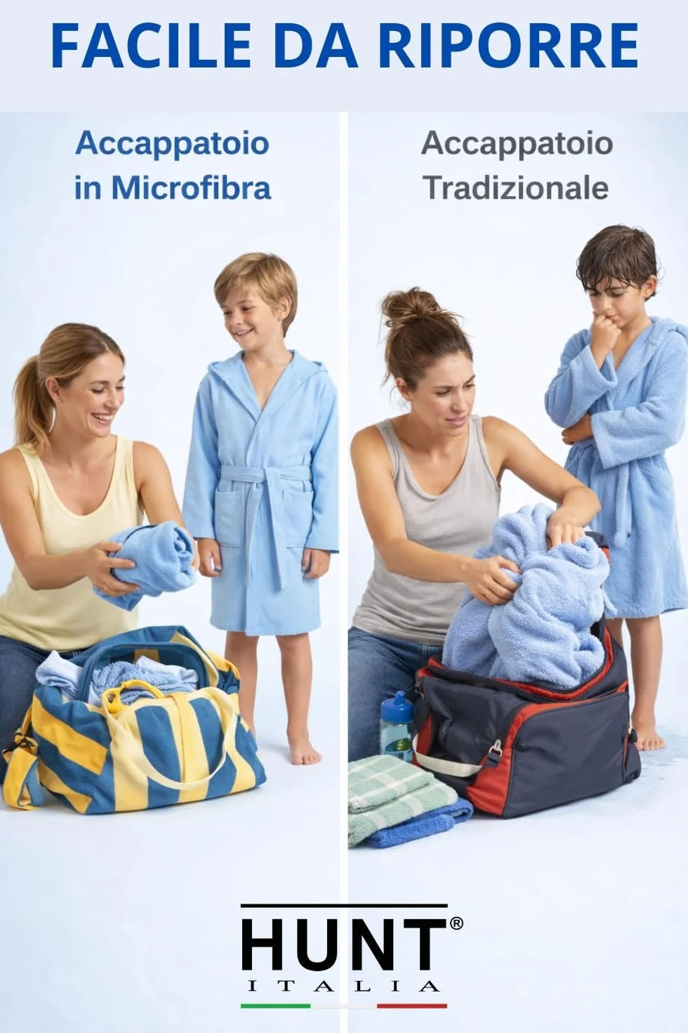 Albornoz de microfibra para niños secado rápido azul claro rosa fucsia azul eléctrico