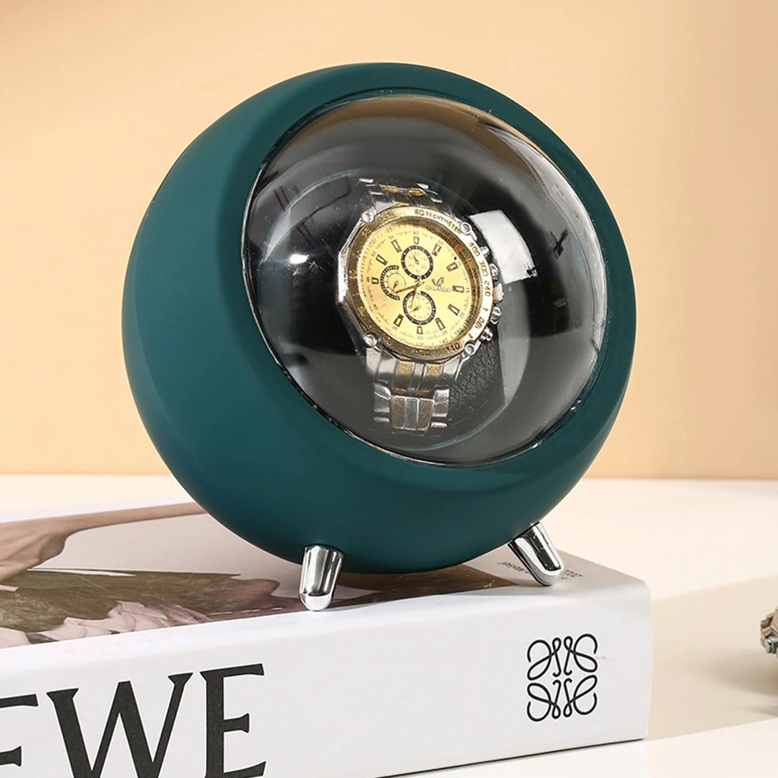 Enrollador de Relojes, Soporte Automático para 1 Reloj con Motor Súper Silencioso y Batería