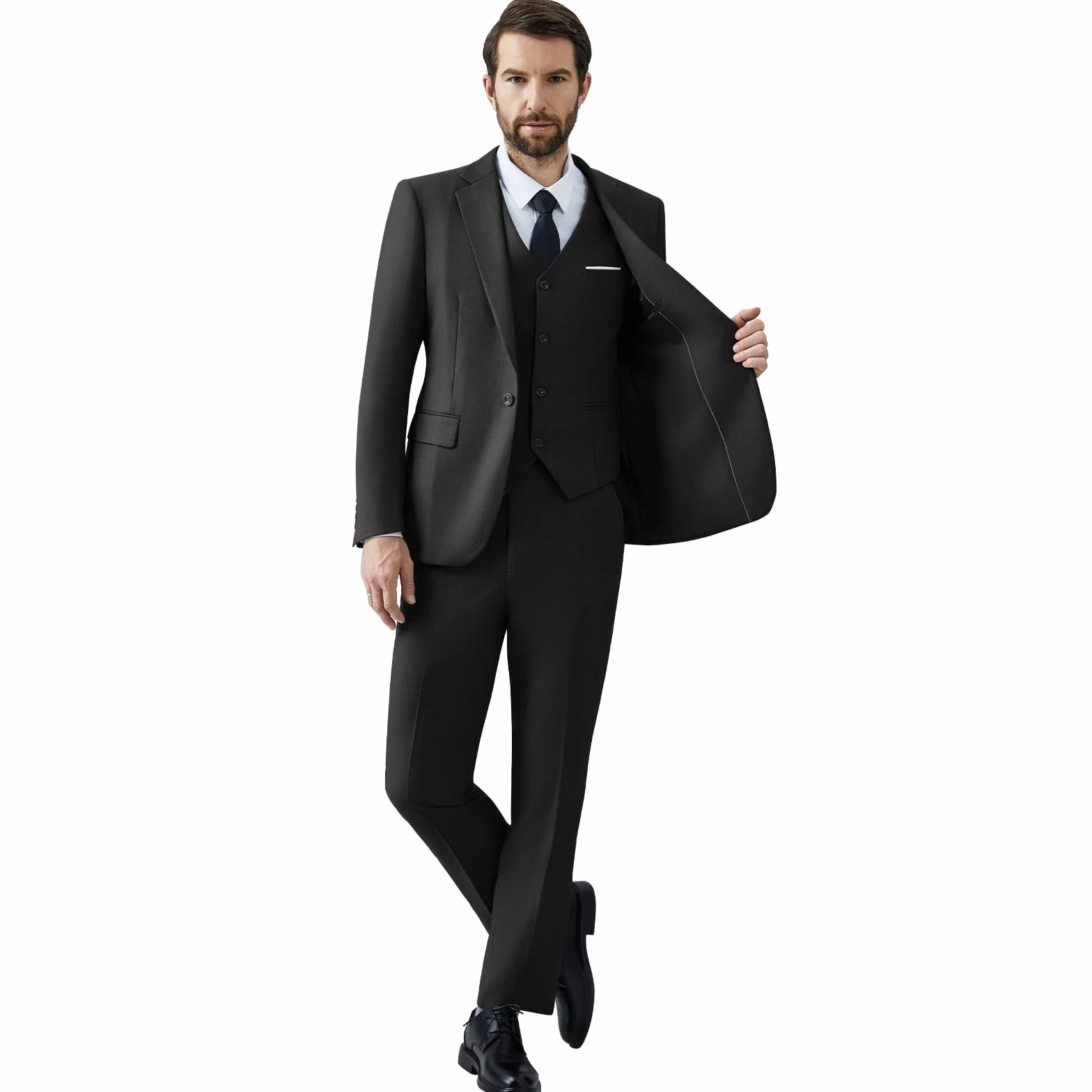 Trajes para Hombre de 3 Piezas Slim Fit Elegantes Negocio Boda Traje Blazer Chalecos Pantalones