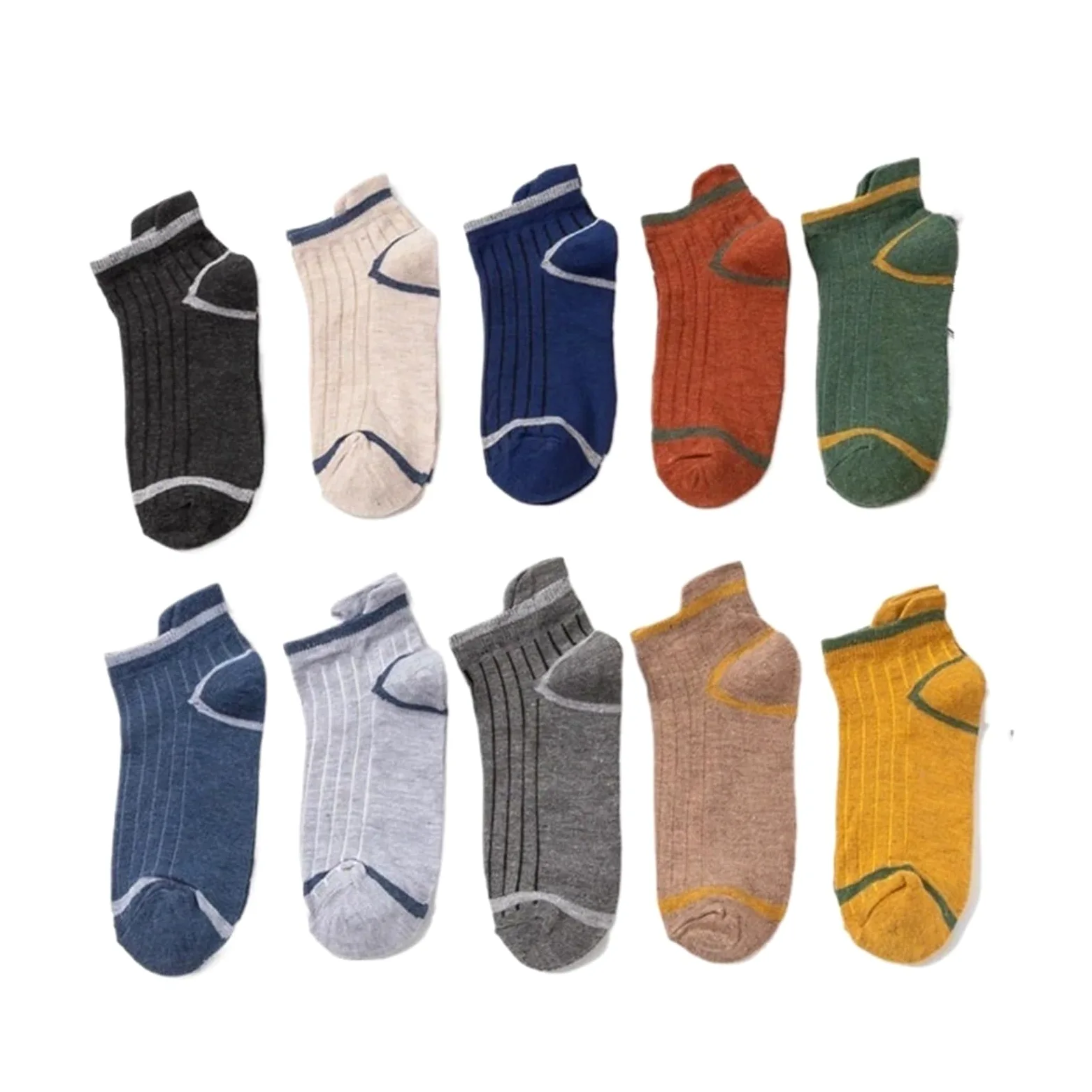 Calcetines Tobilleros Hombre 10 pares de calcetines cortos algodón for hombre, transpirables, cómodos, unisex, suaves, corte bajo, deportivos, malla