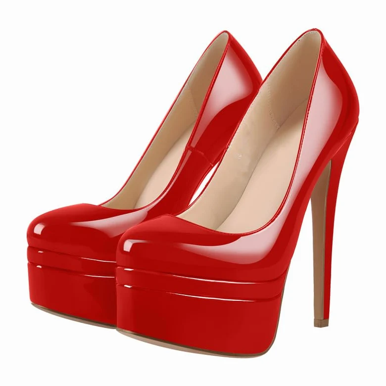 MissHeel Mujer Plataforma Tacones altos con tacón de aguja lacado