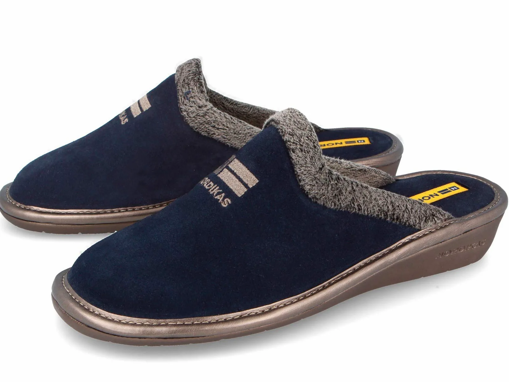 Zapatillas de casa en ante azul marino, Azul marino, 37