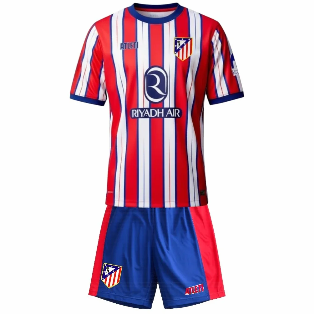 Atletico de Madrid Kit 2024-2025 | Camiseta y pantalón fútbol | Diseño local inspirado en el club | Tejido transpirable | Estilo