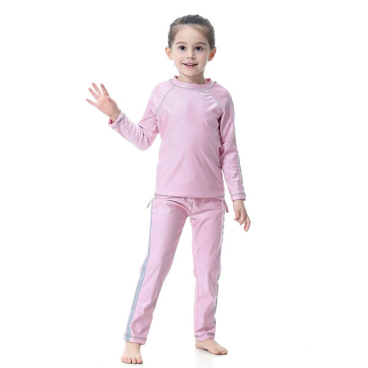 Bikini para niña adolescente con falda para niñas. Traje de baño con cobertura completa: camiseta de natación de manga larga y bañador para playa y piscina