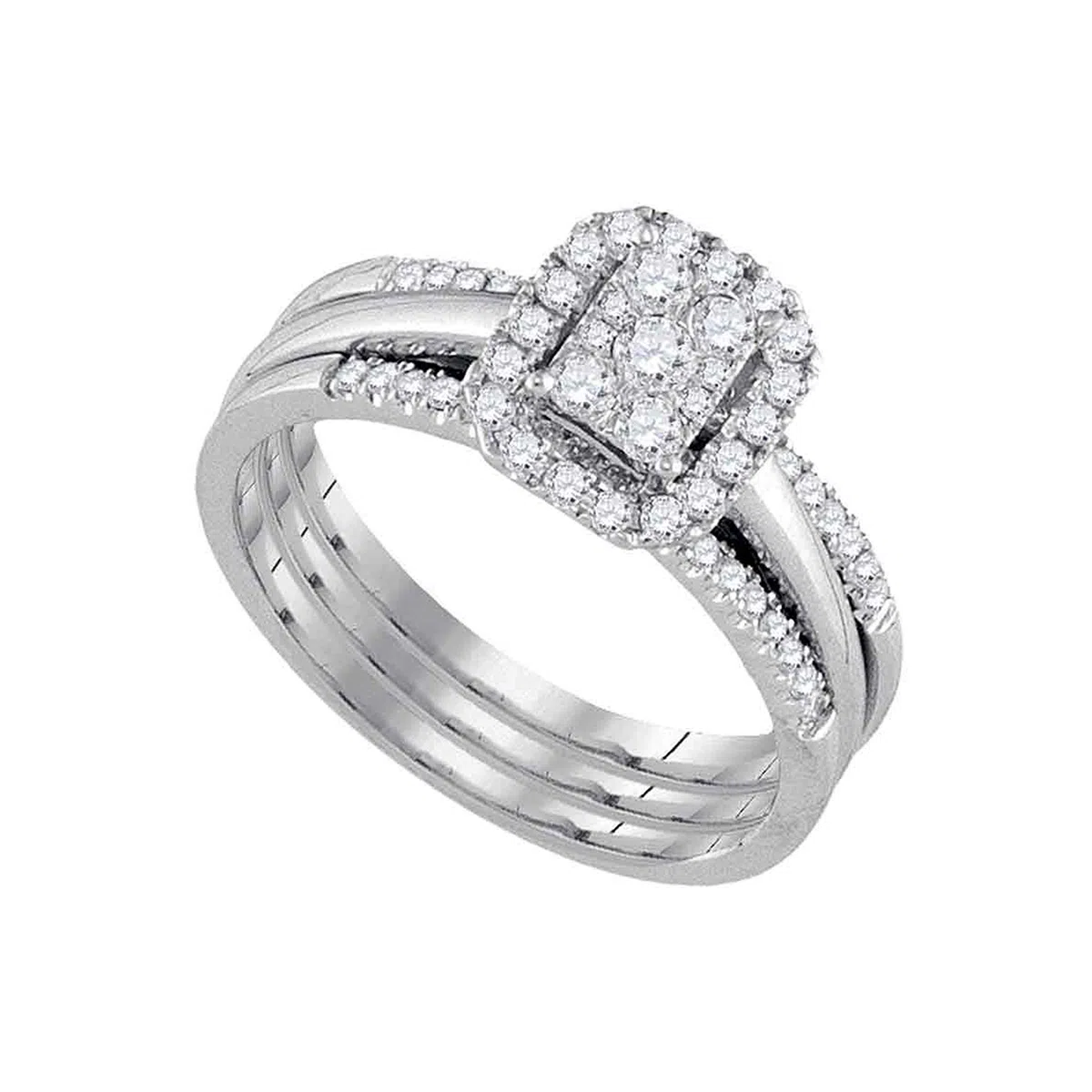 DazzlingRock Collection 10 quilates oro blanco redonda G-H Diamond