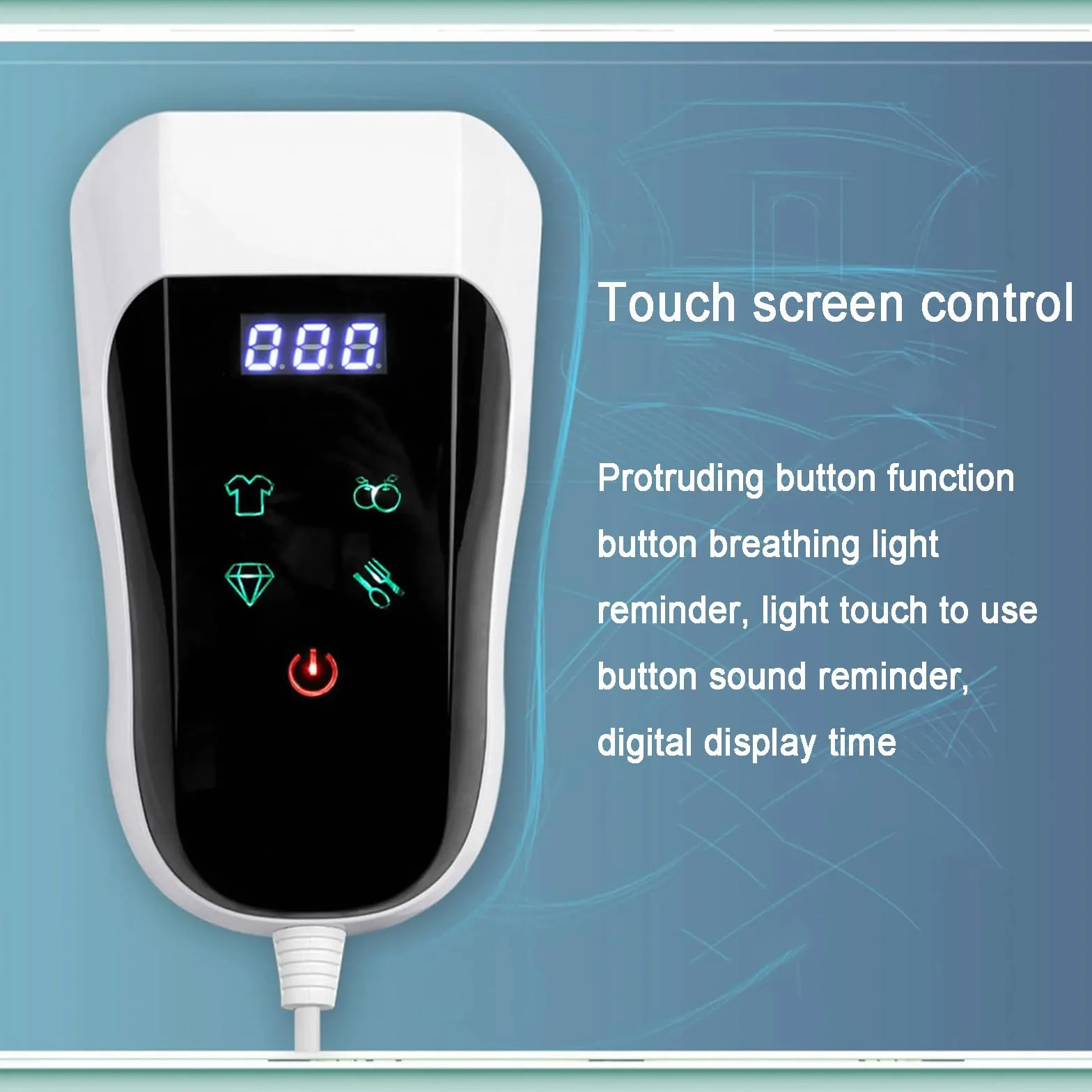 COYEUX Máquina de Limpieza de Joyas Sumergible Profesional, Limpiador ultrasónico de frecuencia de 60 kHz, Pantalla táctil LCD de Modo Opcional, para Limpiar Frutas, Verduras, Platos, Ropa, Vasos