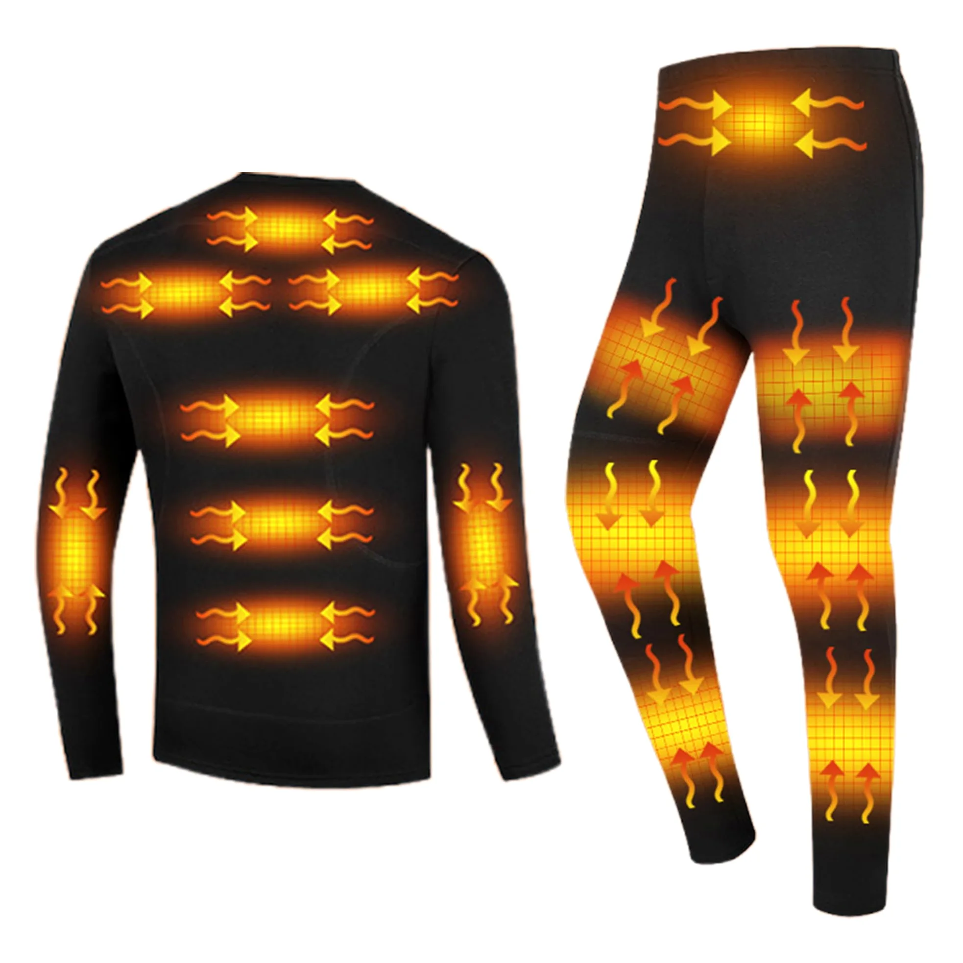 Camiseta y pantalón térmicos eléctricos para Hombre, con 24 Zonas de calefacción, Ideales para esquí y Motociclismo.