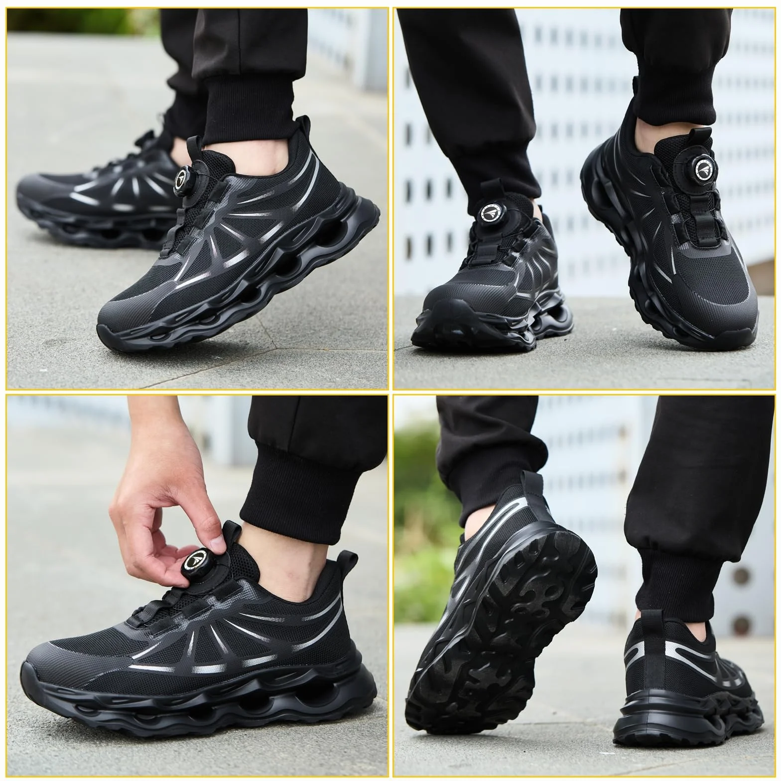 RASEARY Zapatos de Seguridad para Hombre Mujer Ligero Zapatos de Trabajo con Punta de Acero Antideslizantes Zapatillas Trabajo Transpirables Comodo Calzado