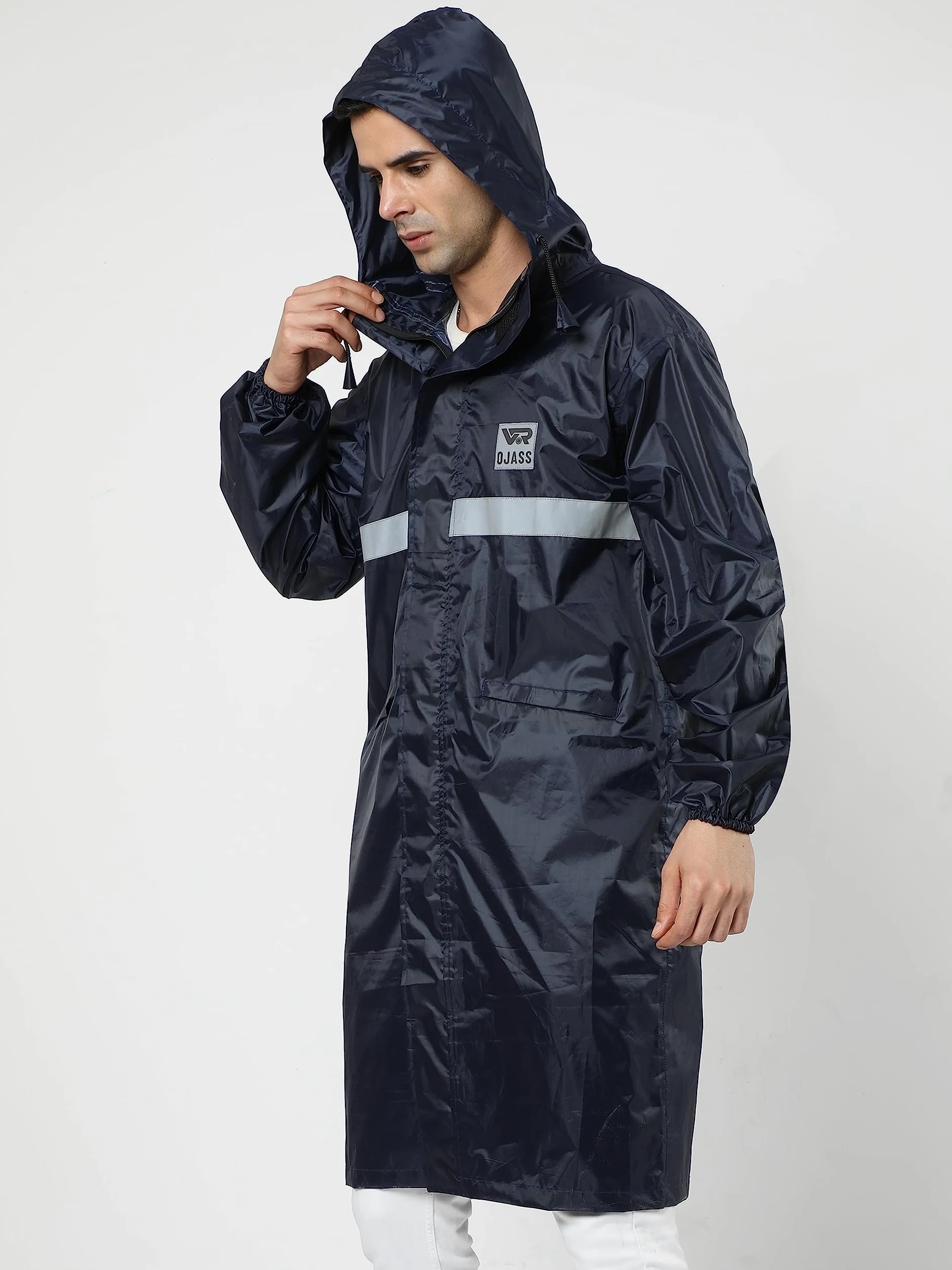 VROJASS Chubasquero para hombre, 100% poliéster impermeable, parte superior para temporada lluviosa, paquete de 1