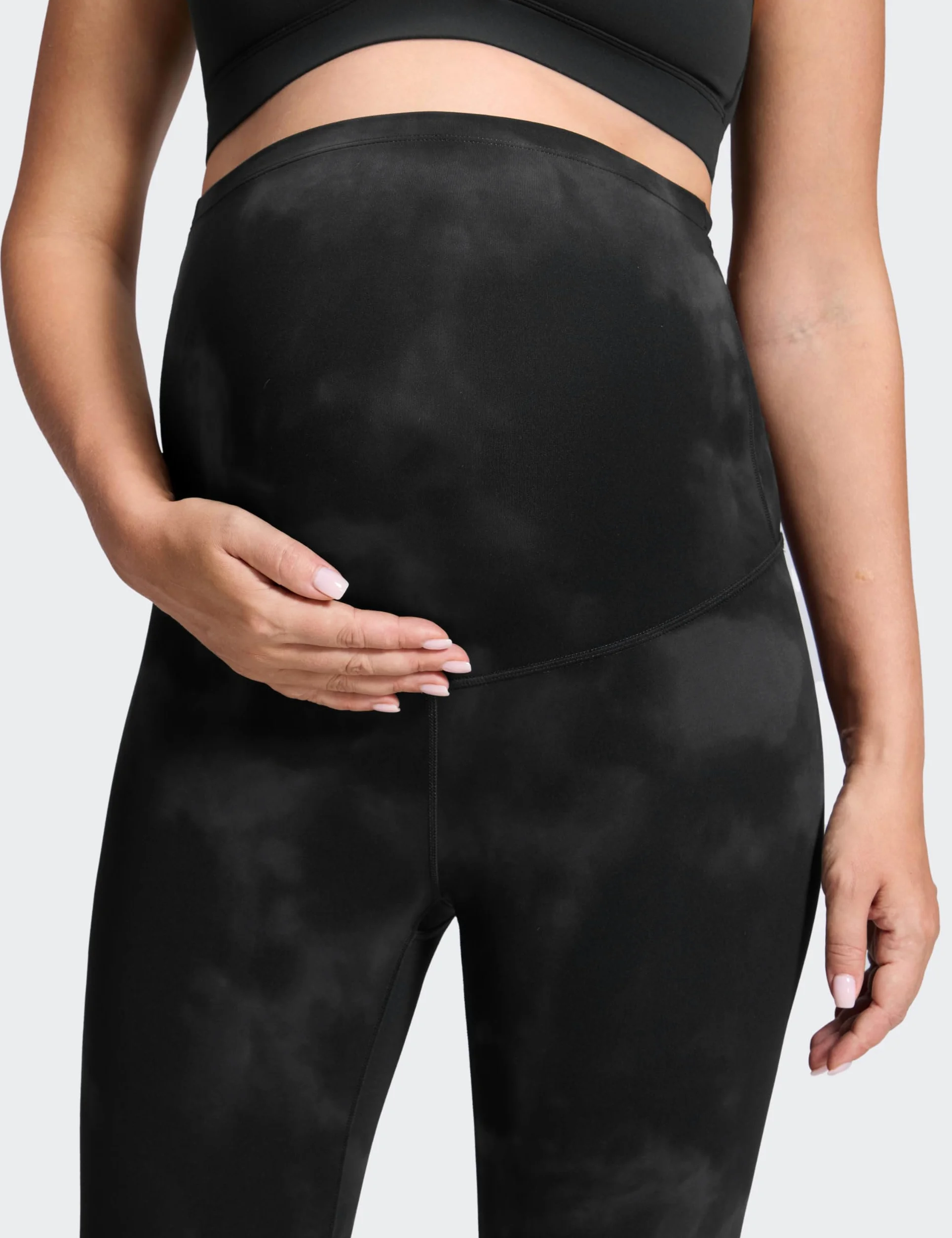 CRZ YOGA Maternidad Leggings 64cm Negro-Tiedye 42 | Butterluxe, Extremadamente Suave, Compresión Suave, Yoga, Talle Alto, Barriga Forma U, Embarazo y Posparto