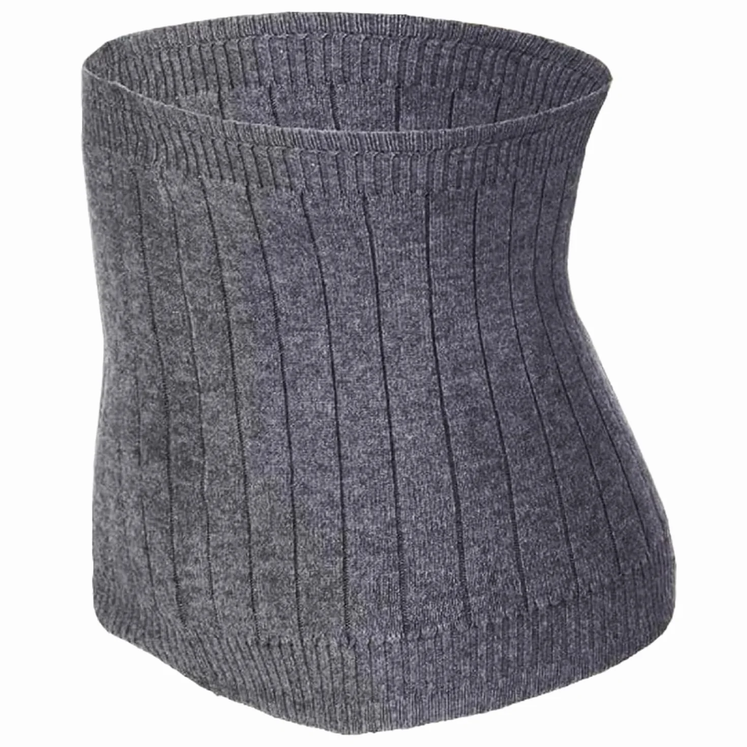 Calentador Lumbar Térmico de Punto Invierno Unisex, Calentador de Riñón Cinturón Elástico Cintura, Faja Lumbar Caliente Protector Abdominal para Invierno Prevenir el Resfriado del Vientre, Gris, L