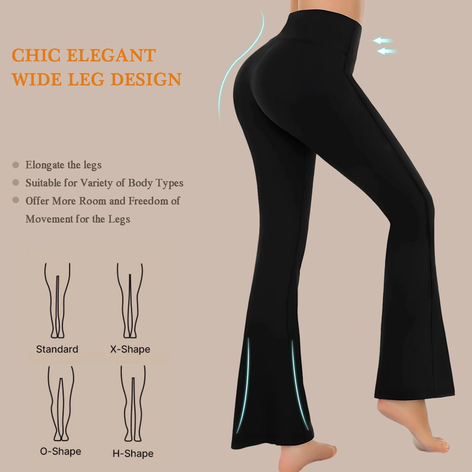 Pantalones de Yoga para Mujer Cintura Alta Pantalones Acampanados Bootcut Yoga Pants Casual Flared Leggings Deportivos Push Up Pantalones de Jazz Trabajo Fitness Entrenamient