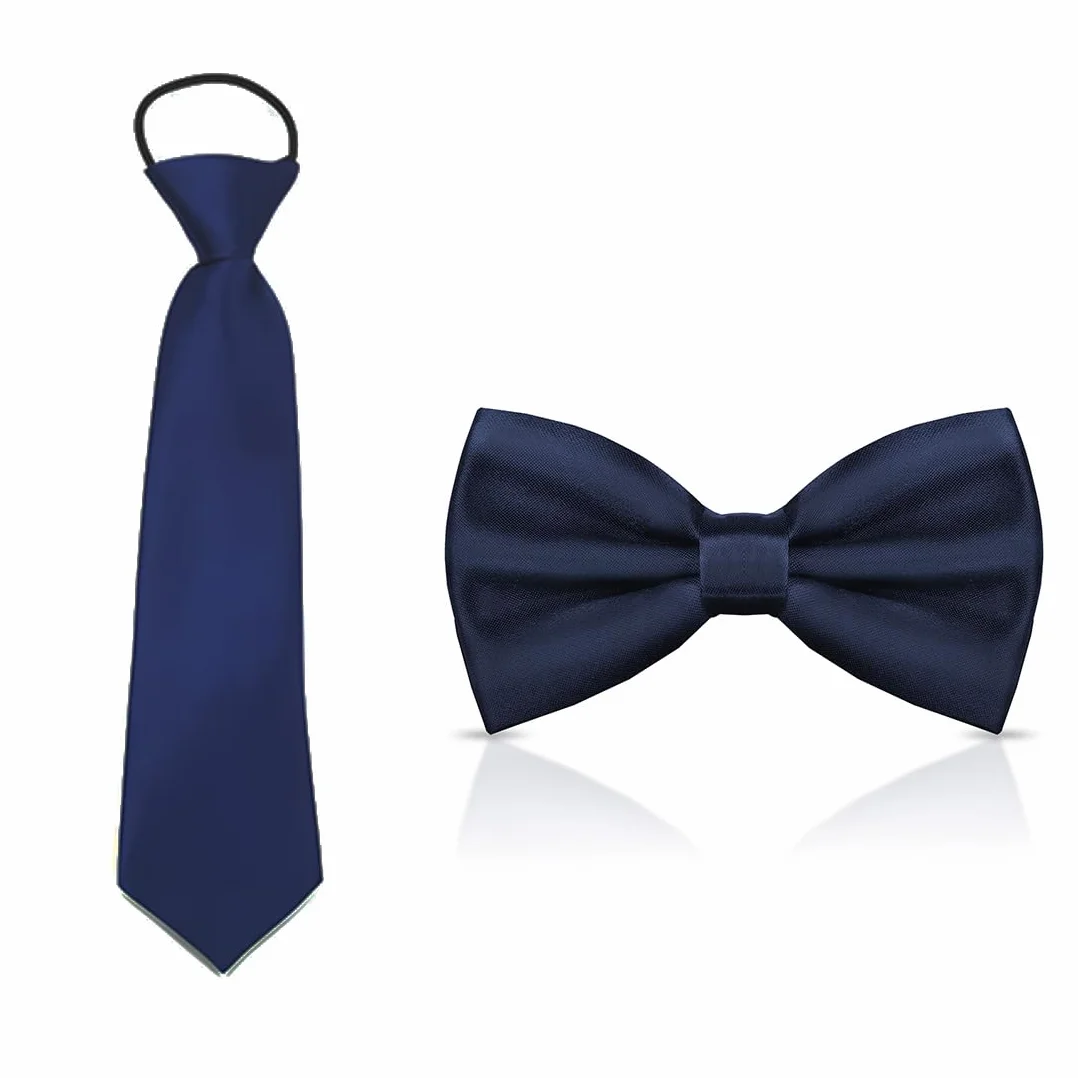 Corbata para Niños Ajustable de Seda Pre-Atada para Graduaciones y Bodas