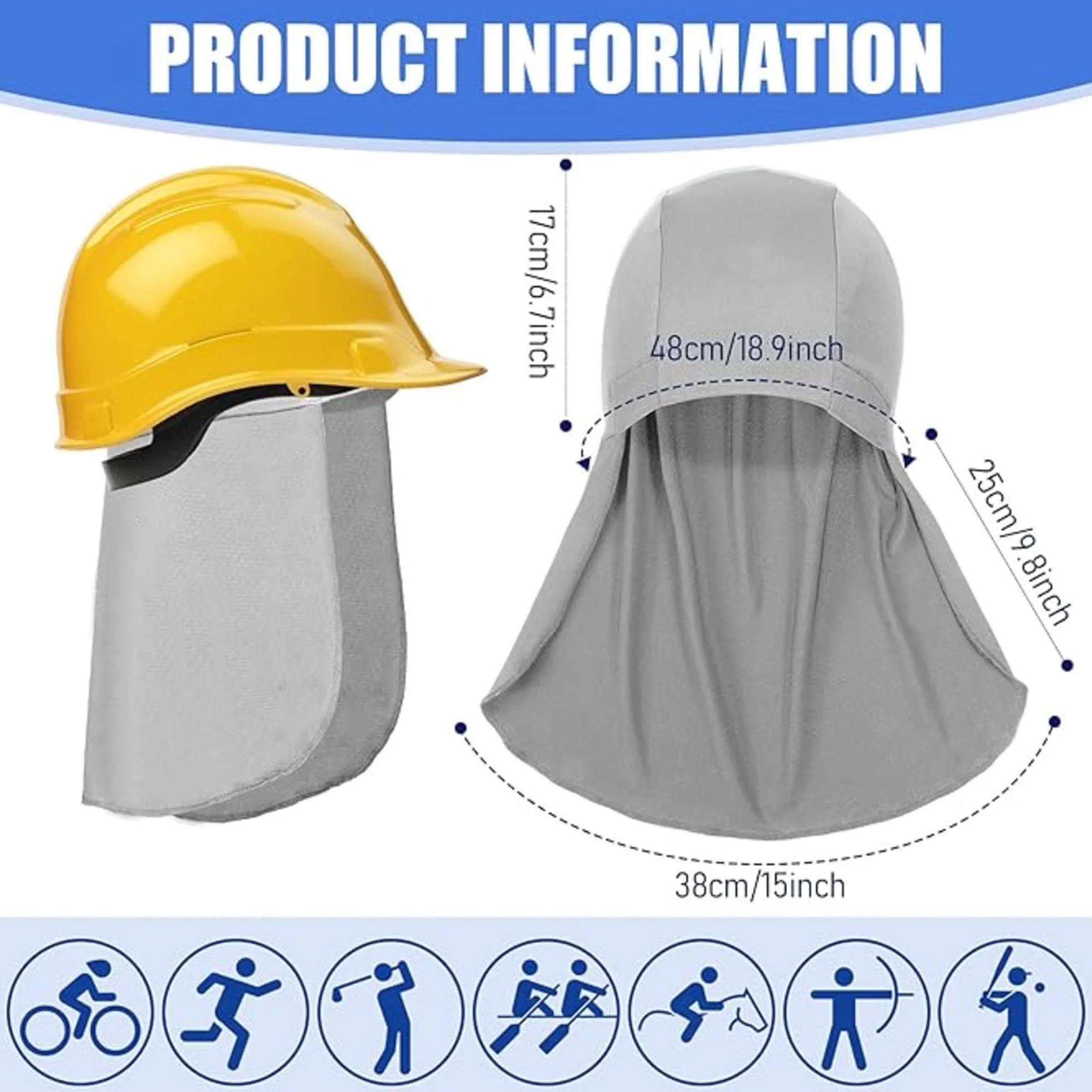 Helmet Liner with Neck Mask Cooling Skull Cap Sweat Wicking Cycling Running Hat