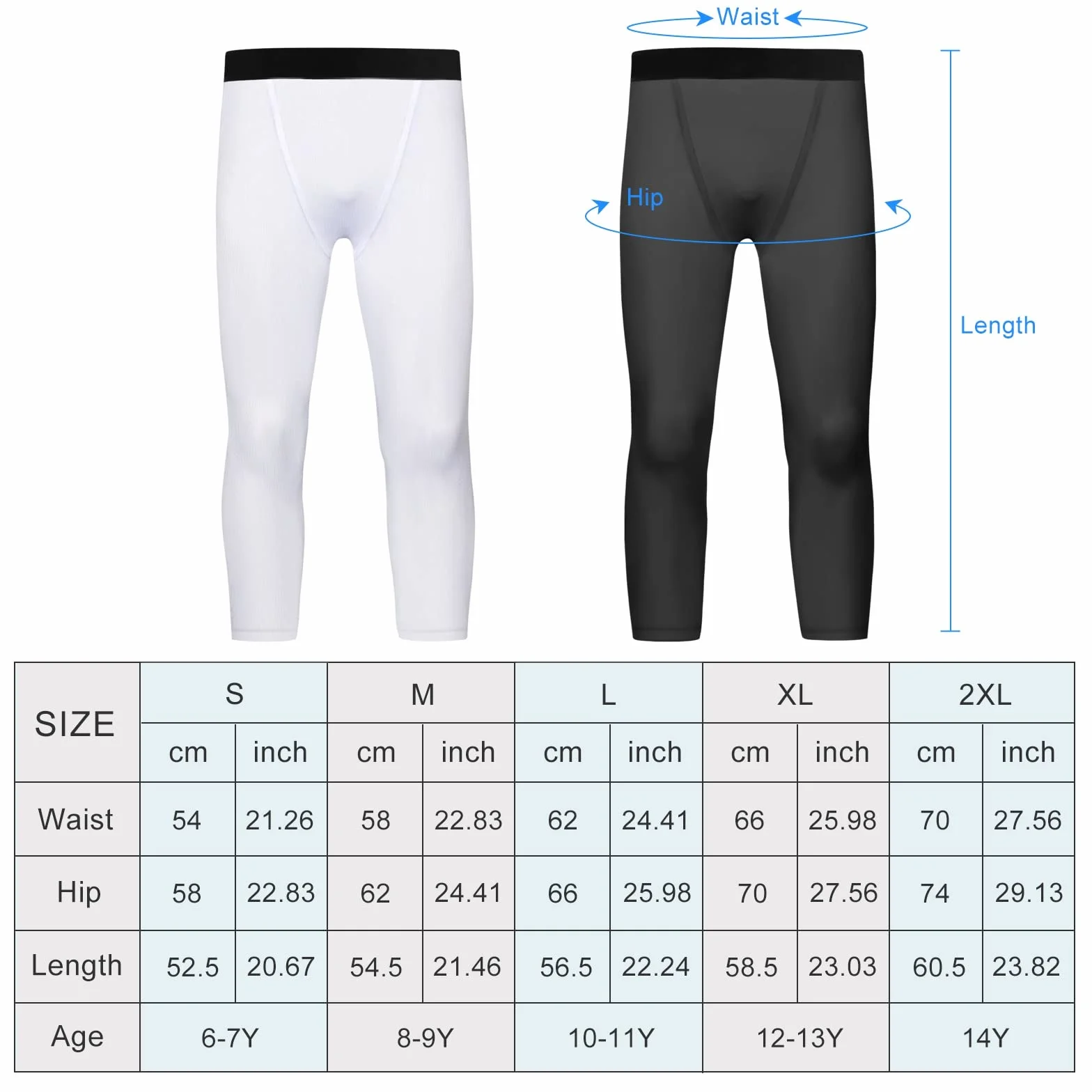 Legginsy kompresyjne dla dzieci 3/4 Sportowe Capris do biegania treningowe
