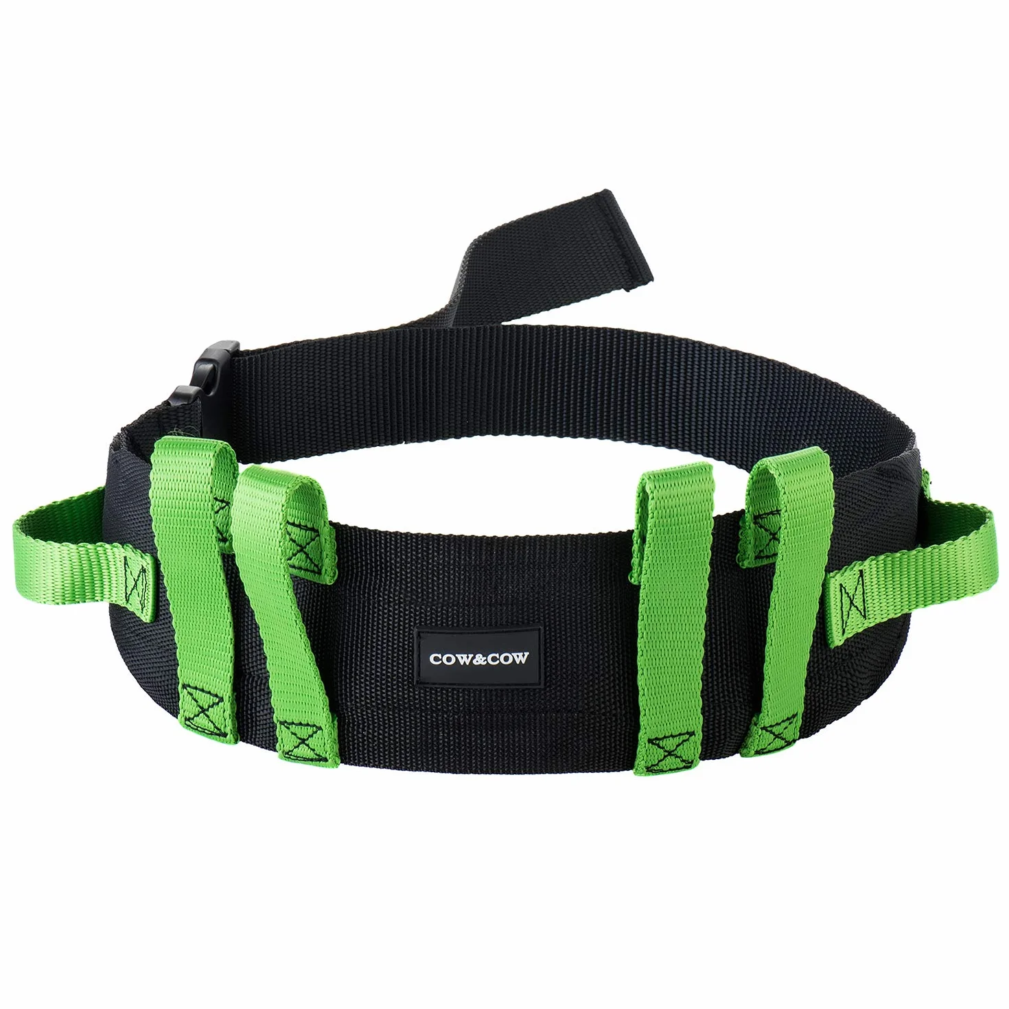 Cow&Cow - Cinturón de transferencia y caminata con hebilla de liberación rápida (6 manijas), 132,08 cm, Verde