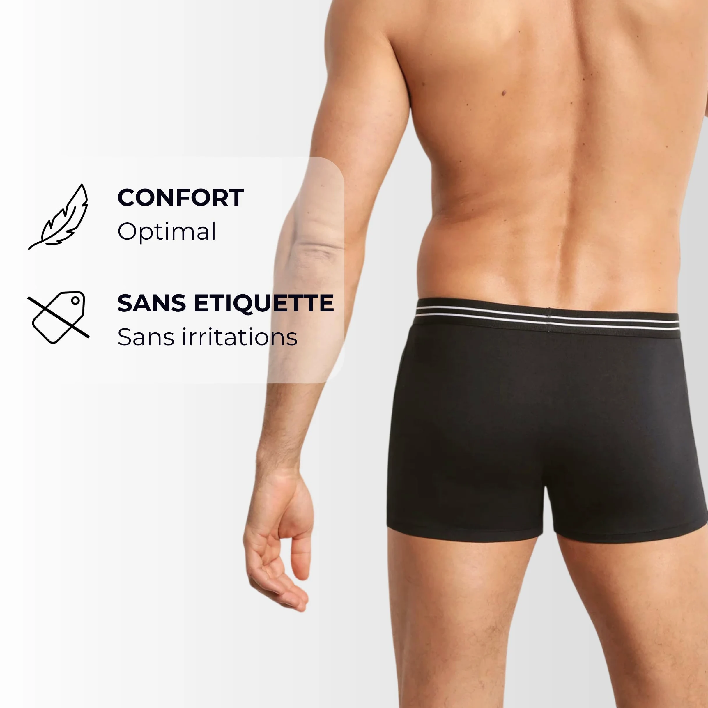 Dim Boxer Pack Ecodim Coton Stretch Confortable Negro Hombre x8