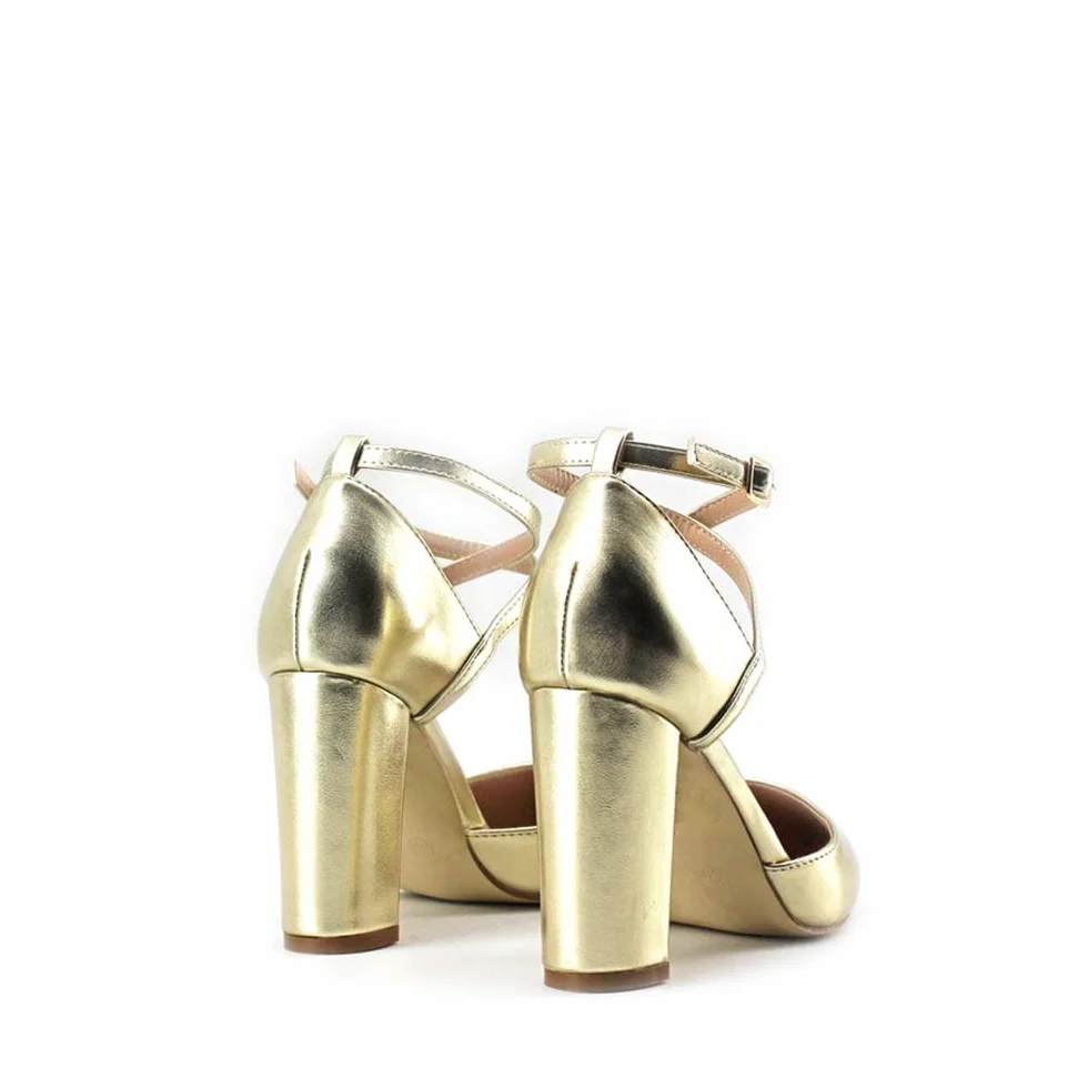 MODELISA Zapatos De Tacón Ancho Salón PU Fiesta Boda Mujer