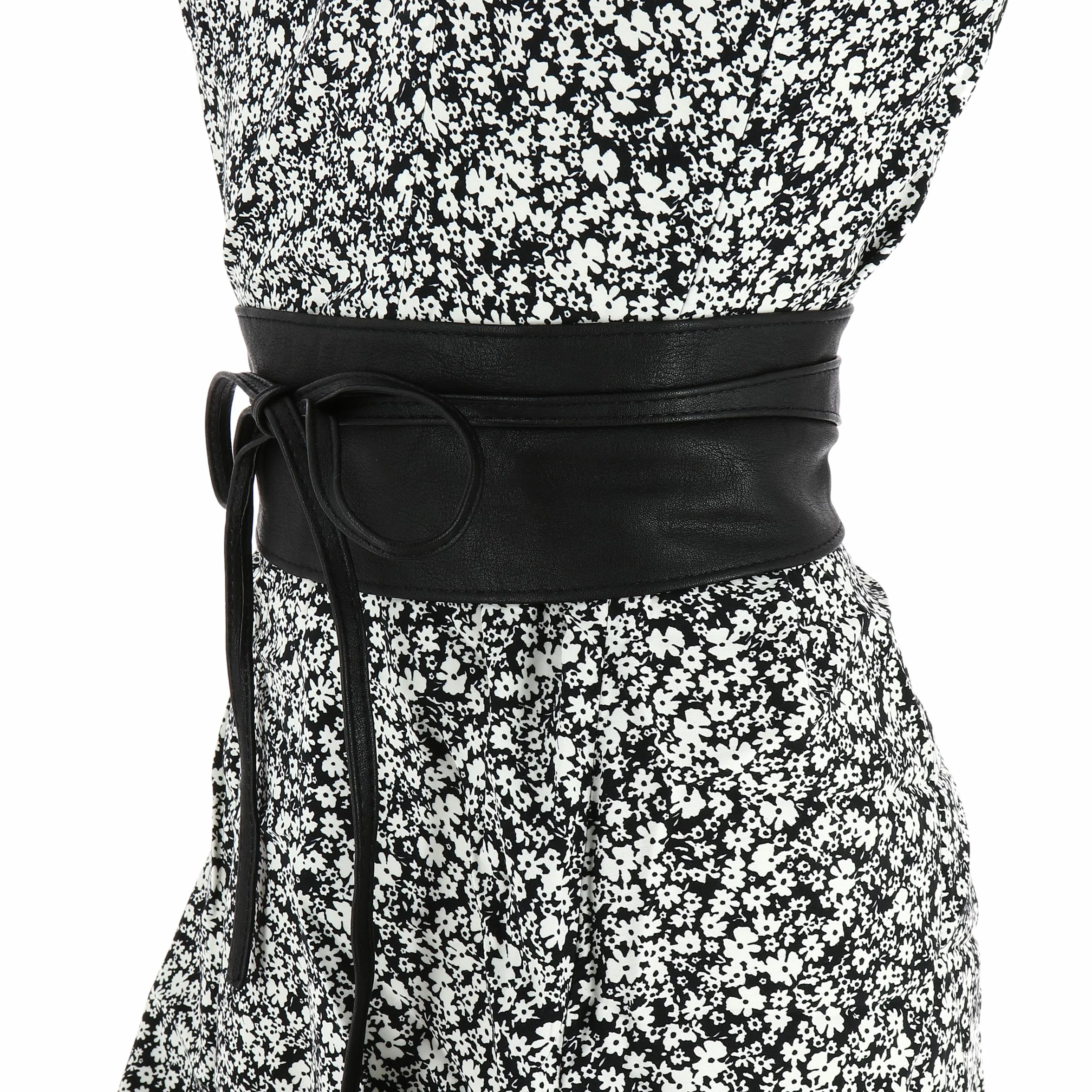 FASHIONGEN Cinturón de Mujer Obi Ancha de Cuero sintética, para Vestido