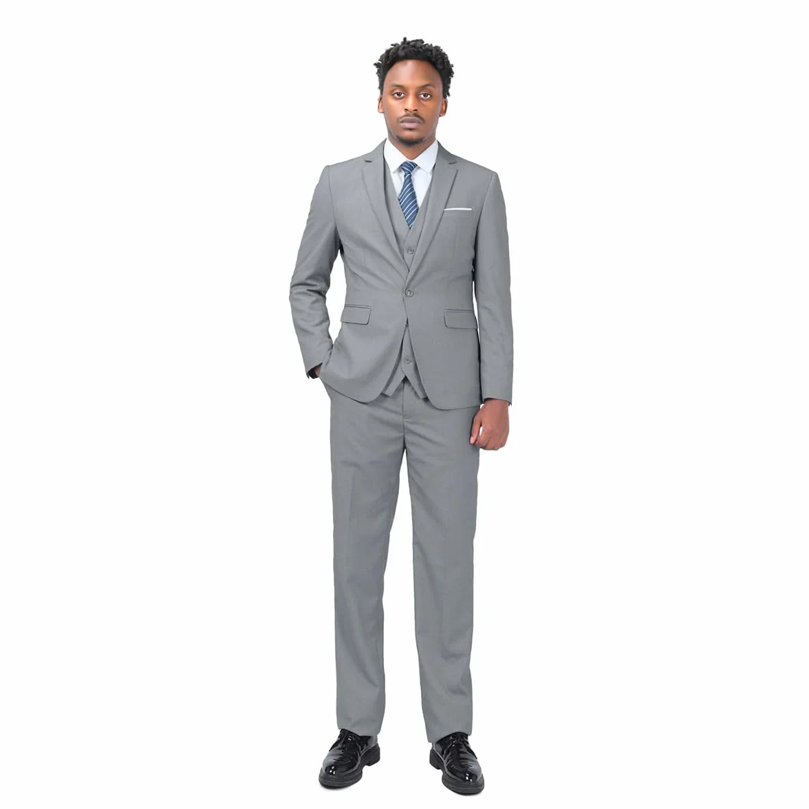 YOUTHUP Traje de 3 Piezas de Hombre Slim Fit Trajes de Boda de Negocios para Hombres Blazer Chalecos y Pantalones