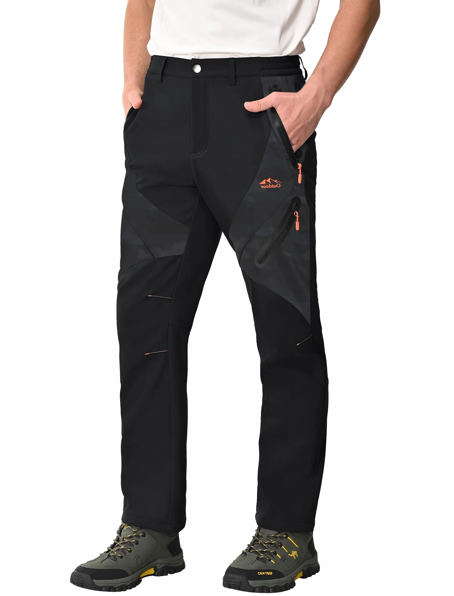 Zoofly Pantalones Trekking Invierno Hombre Impermeables Calentar Escalada Senderismo Esquiar
