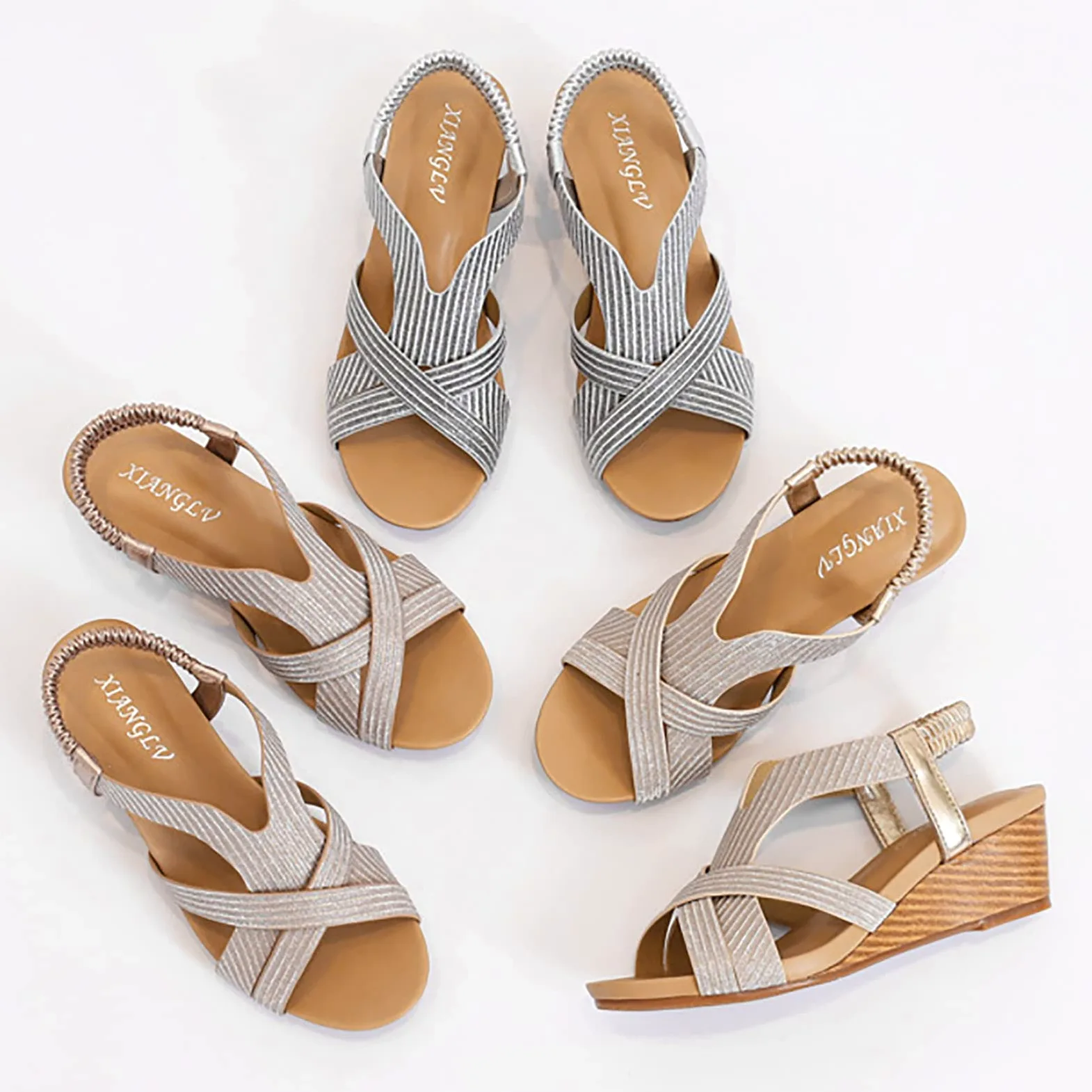 Sandalias Mujer Verano Planas Bohemio Cómodas De Con Punta Abierta Estilo Nacional Para Mujer, Romanas Tacón Pendiente Viaje Cuñas Cuña Ortopedicas Trekking Ancho Especial Pie Cavo
