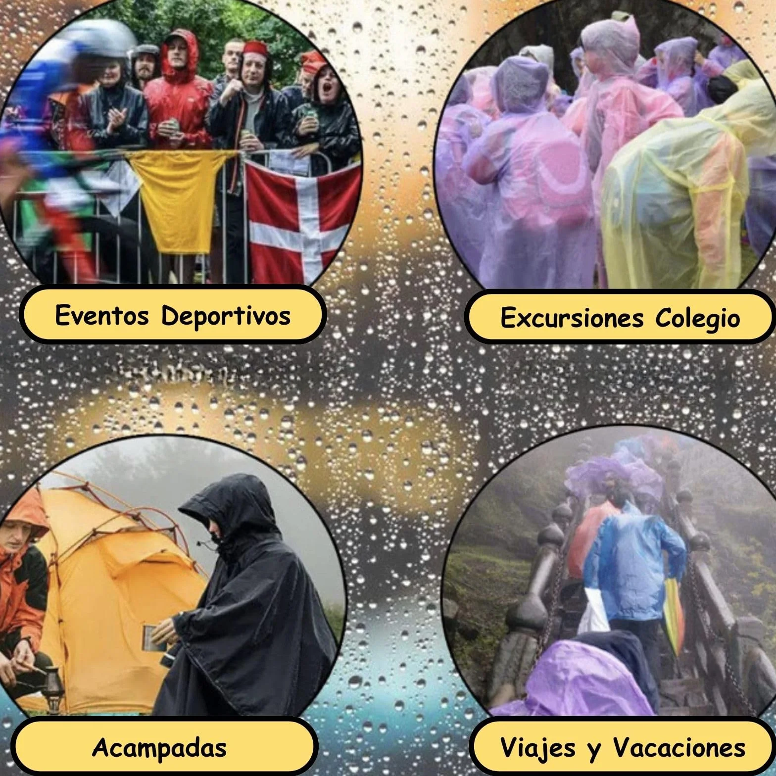 Chubasquero Niño. Chubasquero Niña Impermeable. Altura niño o niña entre 120-150 cm. (FR/ES, Edad, 5 años, 10 años, Regular, Blanco)
