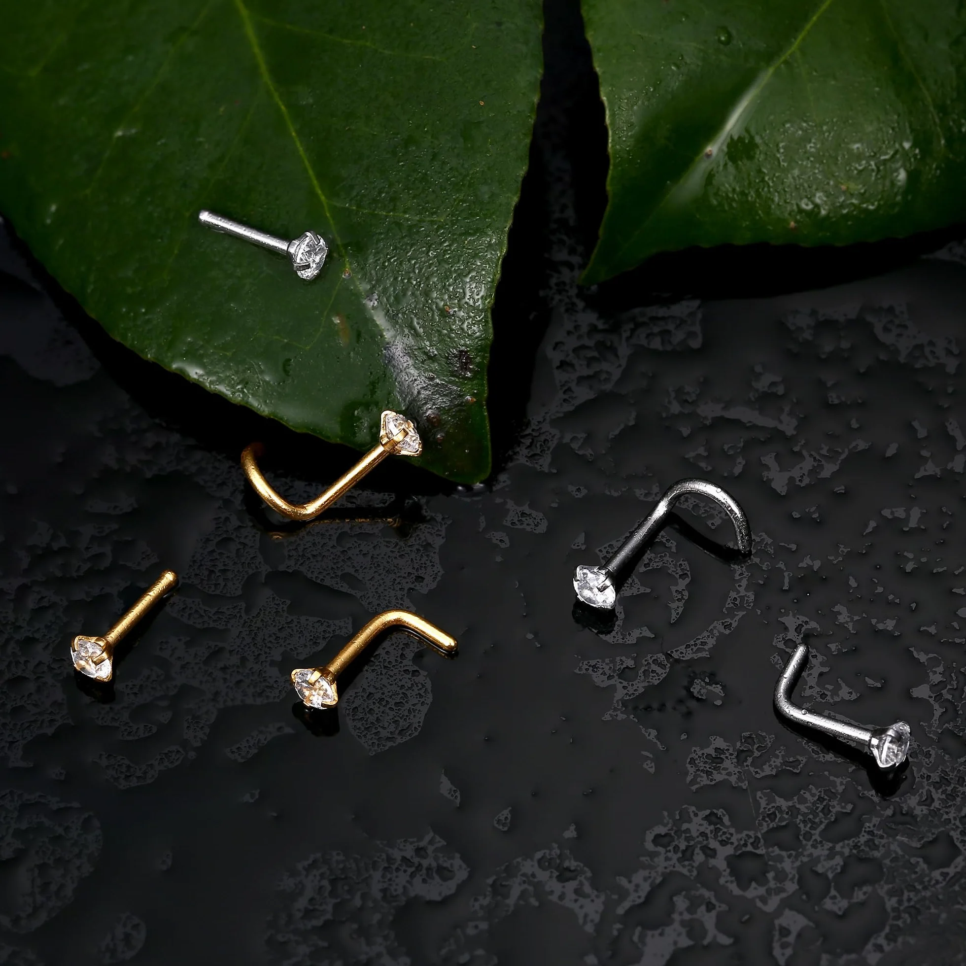 LOLIAS 12Pcs Piercing Nariz Oro Plata Piercing Nariz Acero Quirurgico 6/8/10mm Piercing Nariz Aro Piercing Septum Nostril Pendientes Nariz para Mujer Hombre 18/20G