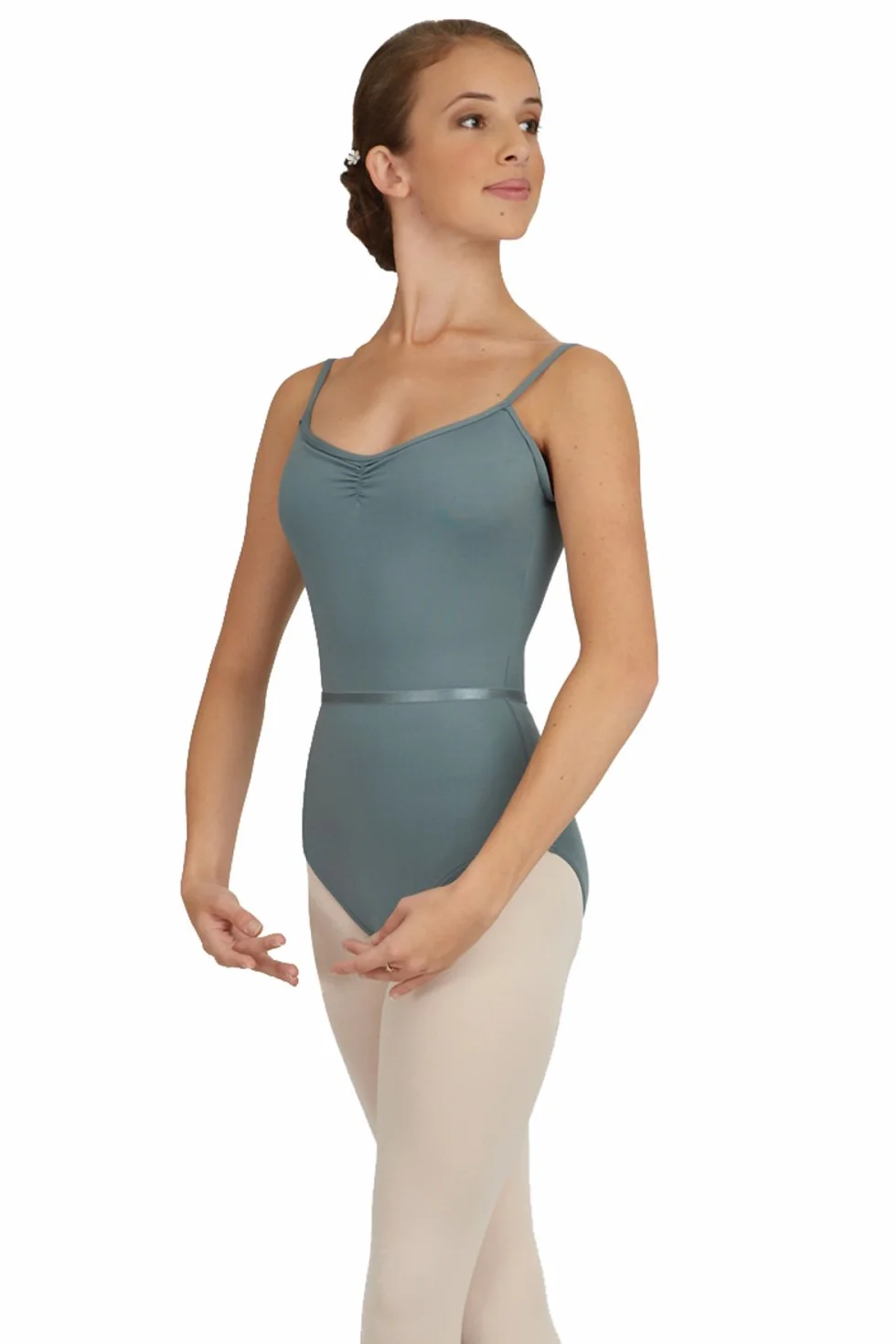 Capezio 126 Maillot de camisola con frente rosa