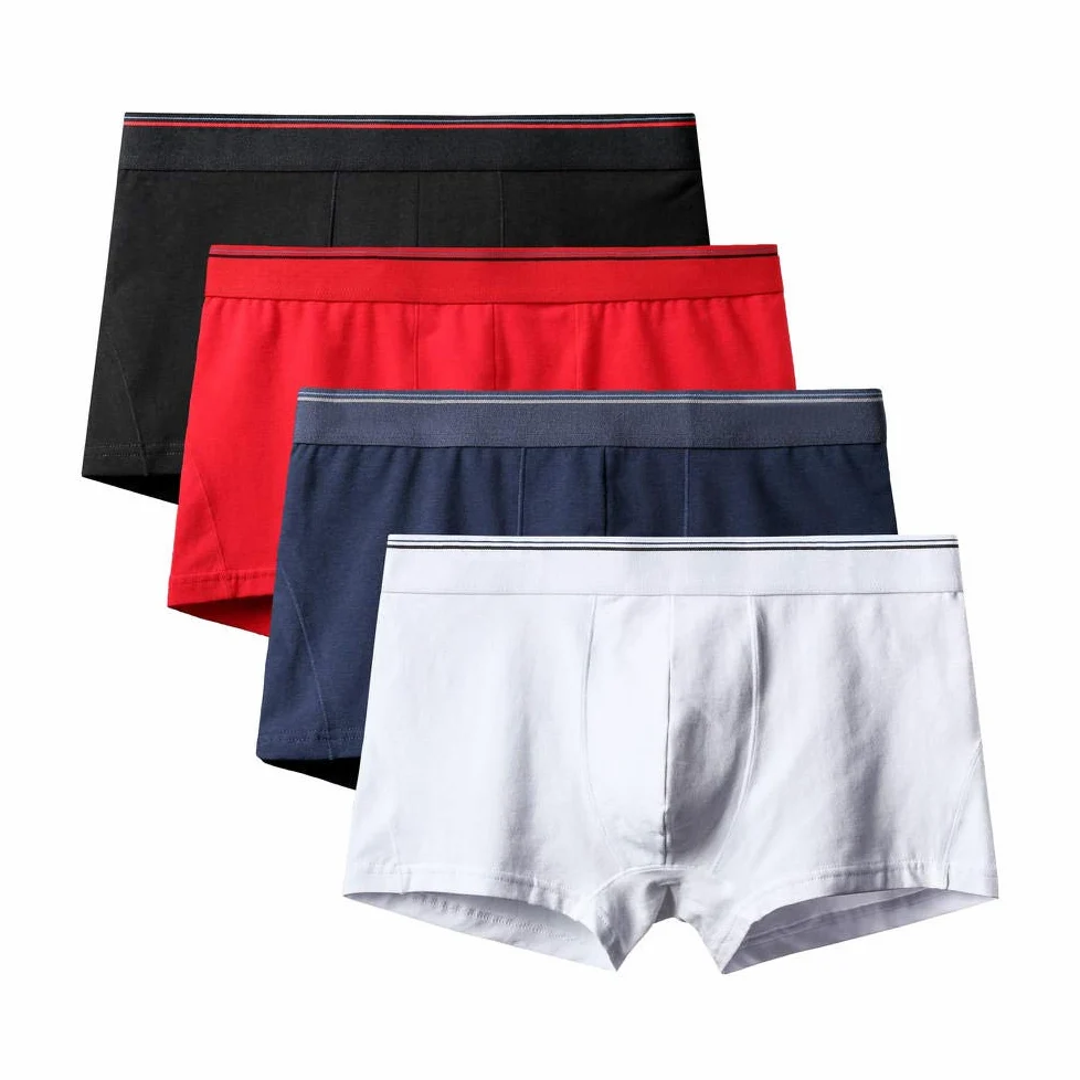 Calzoncillos Masculinos 4 Unids/Lote Bragas Masculinas Hombres Boxers Shorts Mr Spring Cotton Loose Large Extra Plus Size Fat Underwears 6XL Stely A